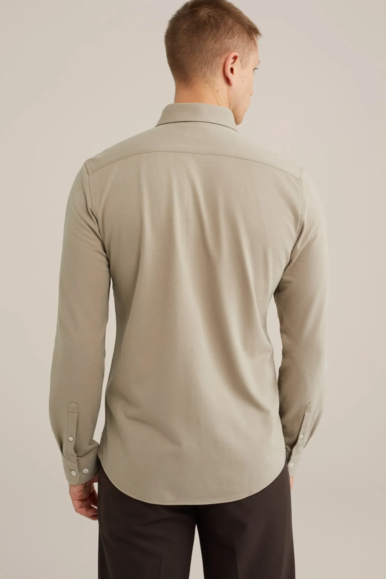 piquéjersey overhemd met stretch