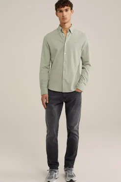 piqu&eacute;jersey overhemd met stretch