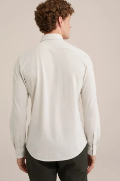 piquéjersey overhemd met stretch