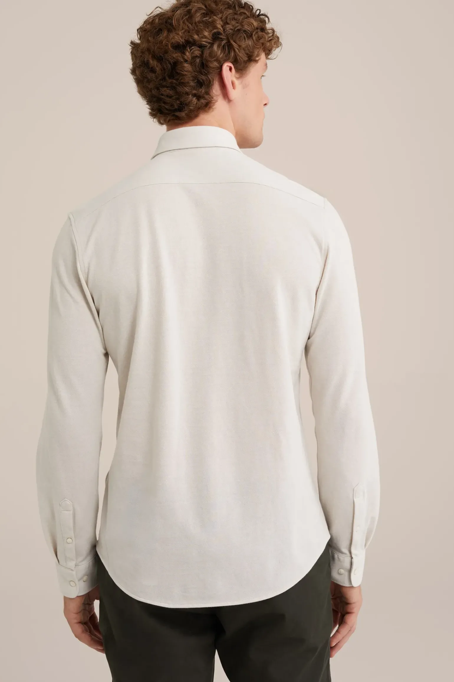 piquéjersey overhemd met stretch