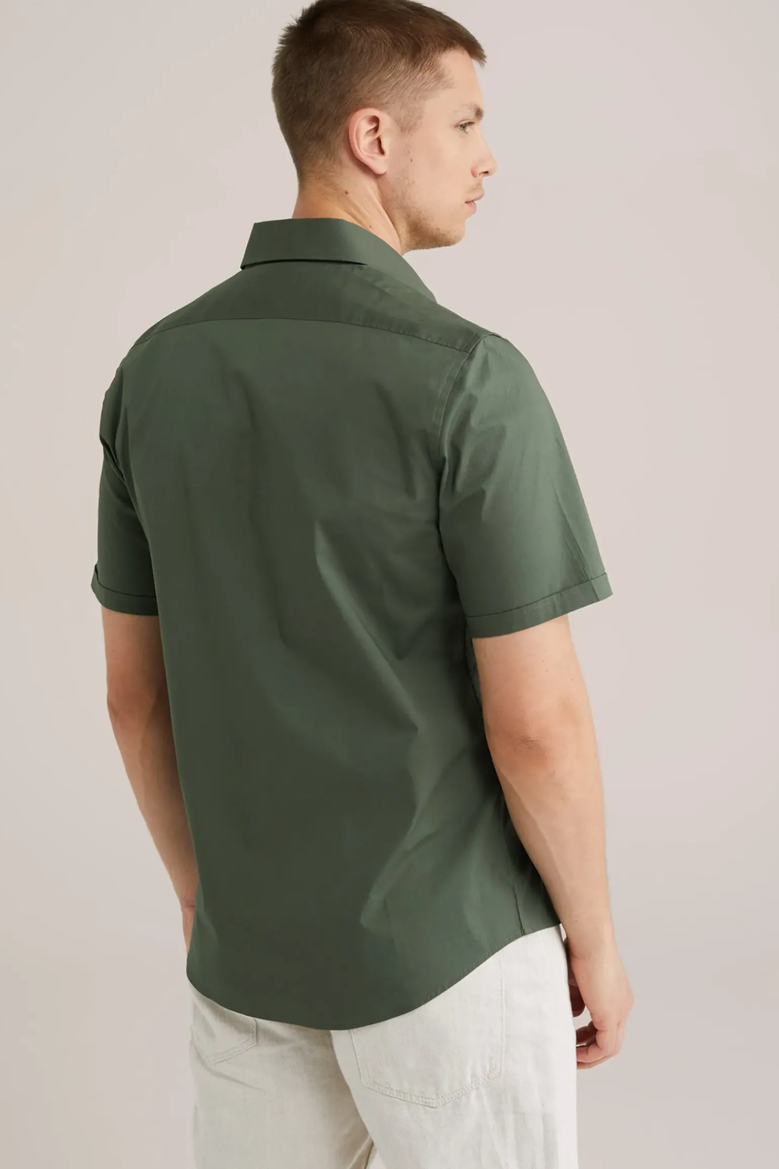 poplin overhemd met stretch