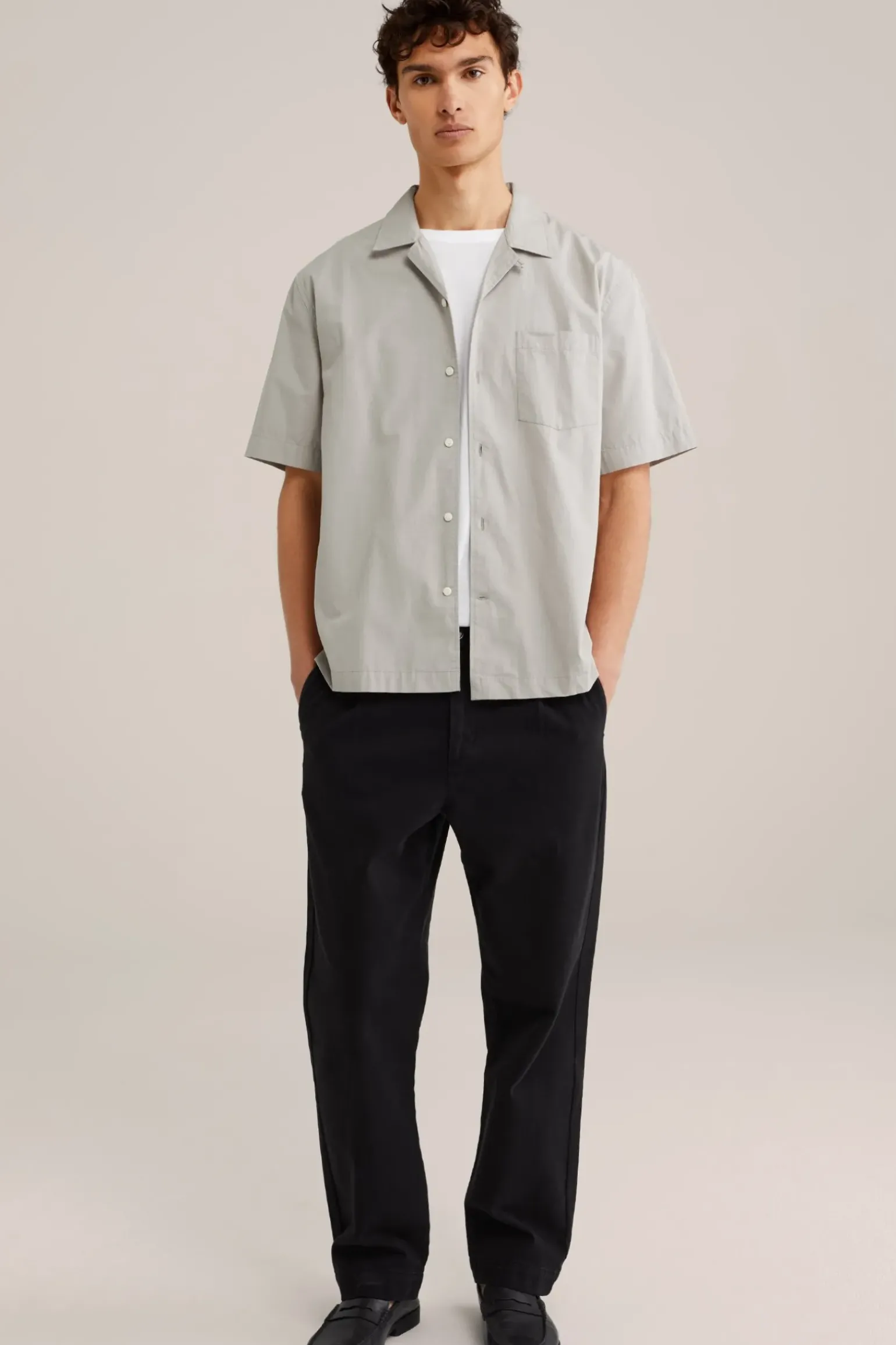 poplin overhemd met stretch