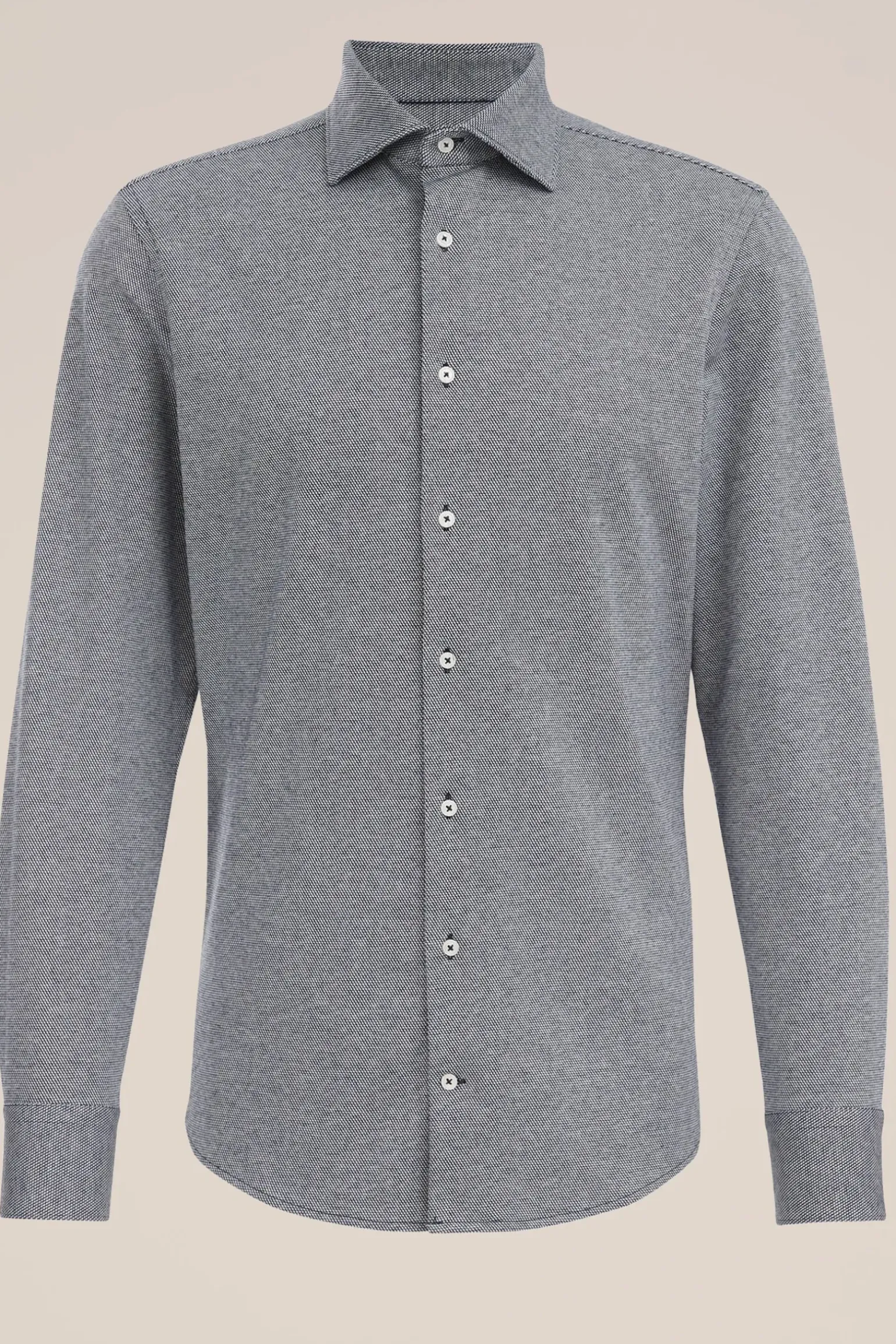 premium gebreid overhemd met stretch