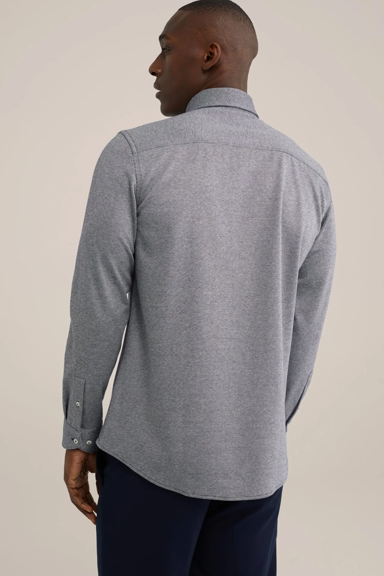 premium gebreid overhemd met stretch
