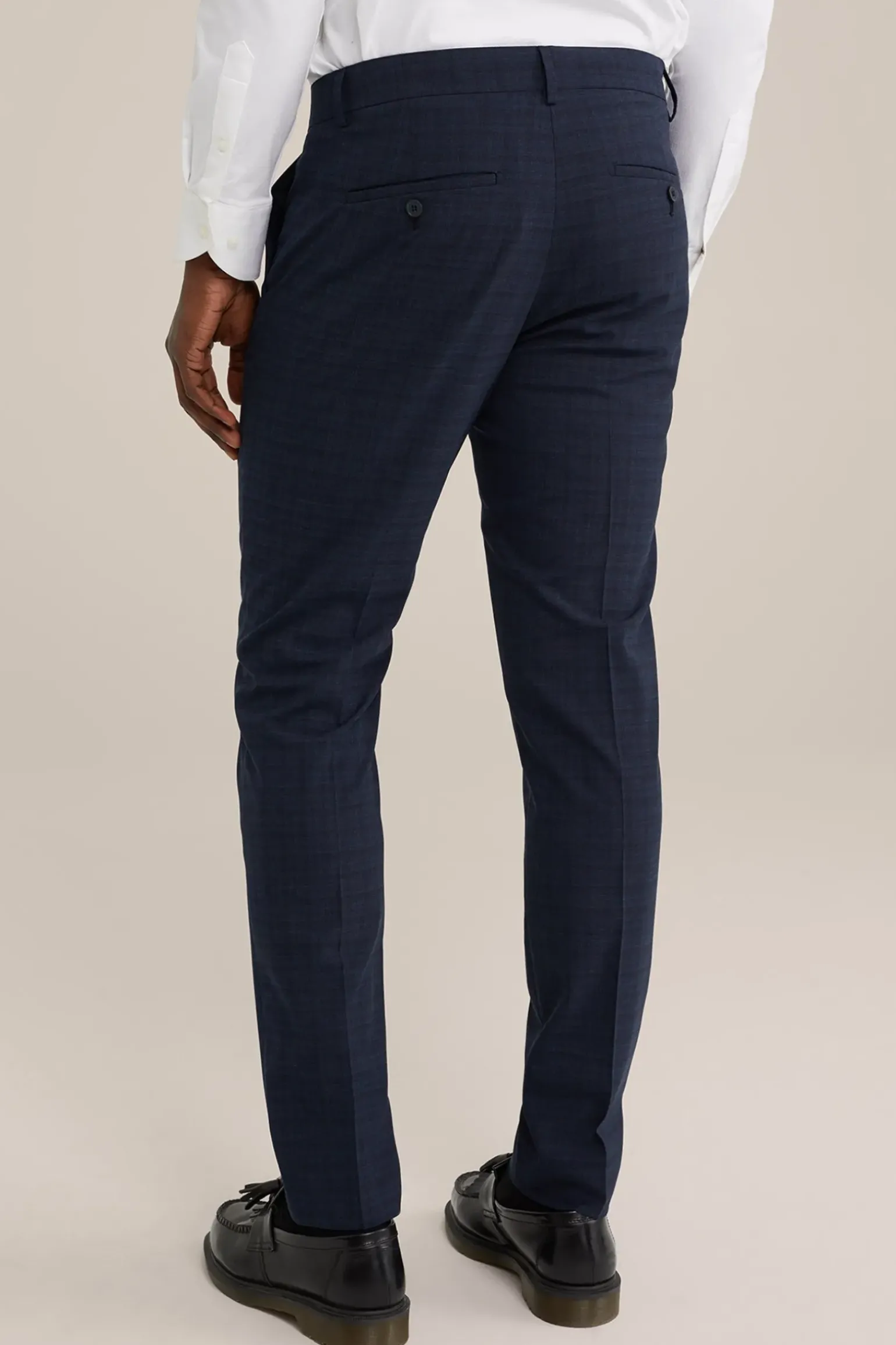 premium slim fit pantalon met ruitdessin