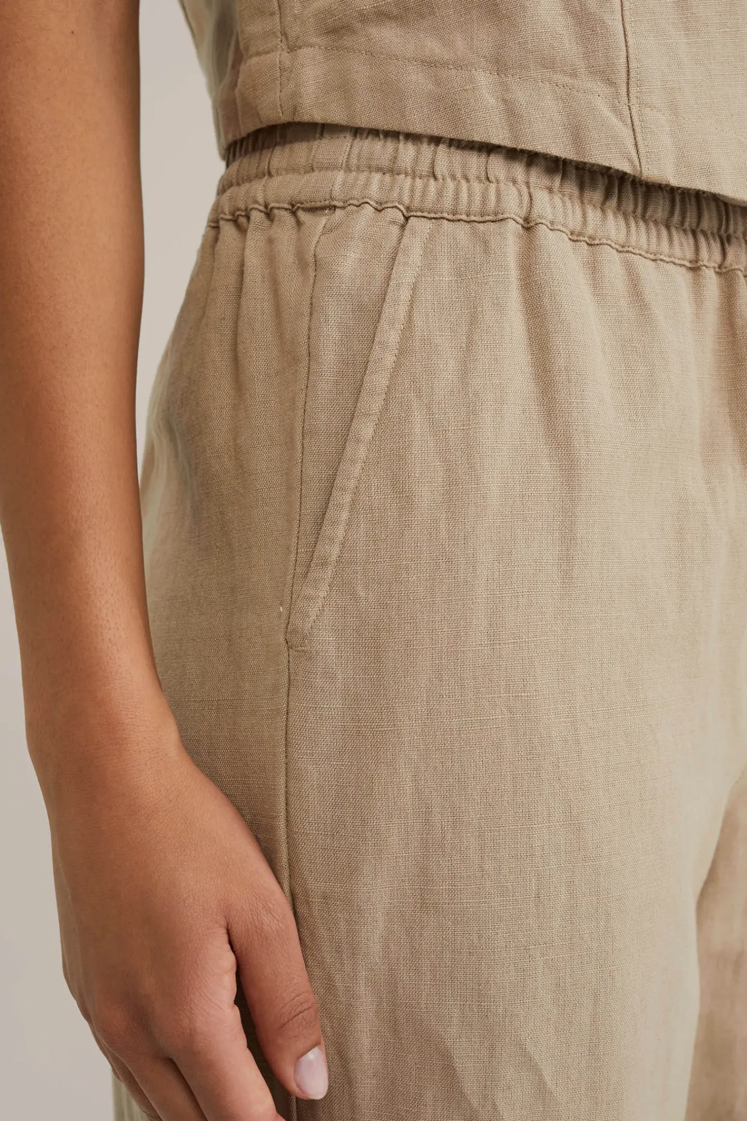 Regular fit broek van linnenmix