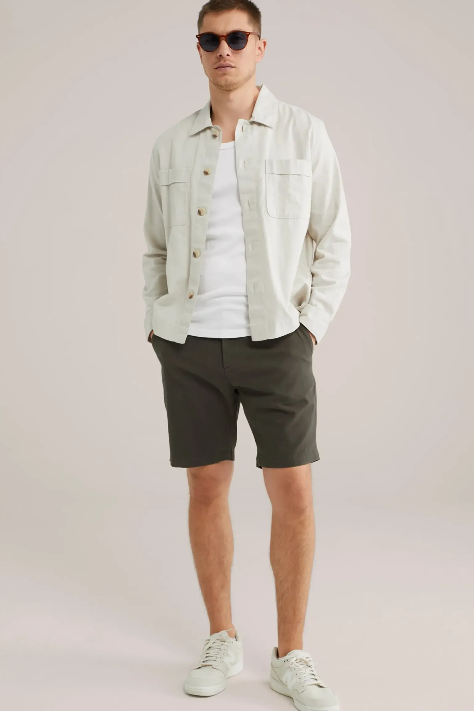 regular fit chinoshort met structuur