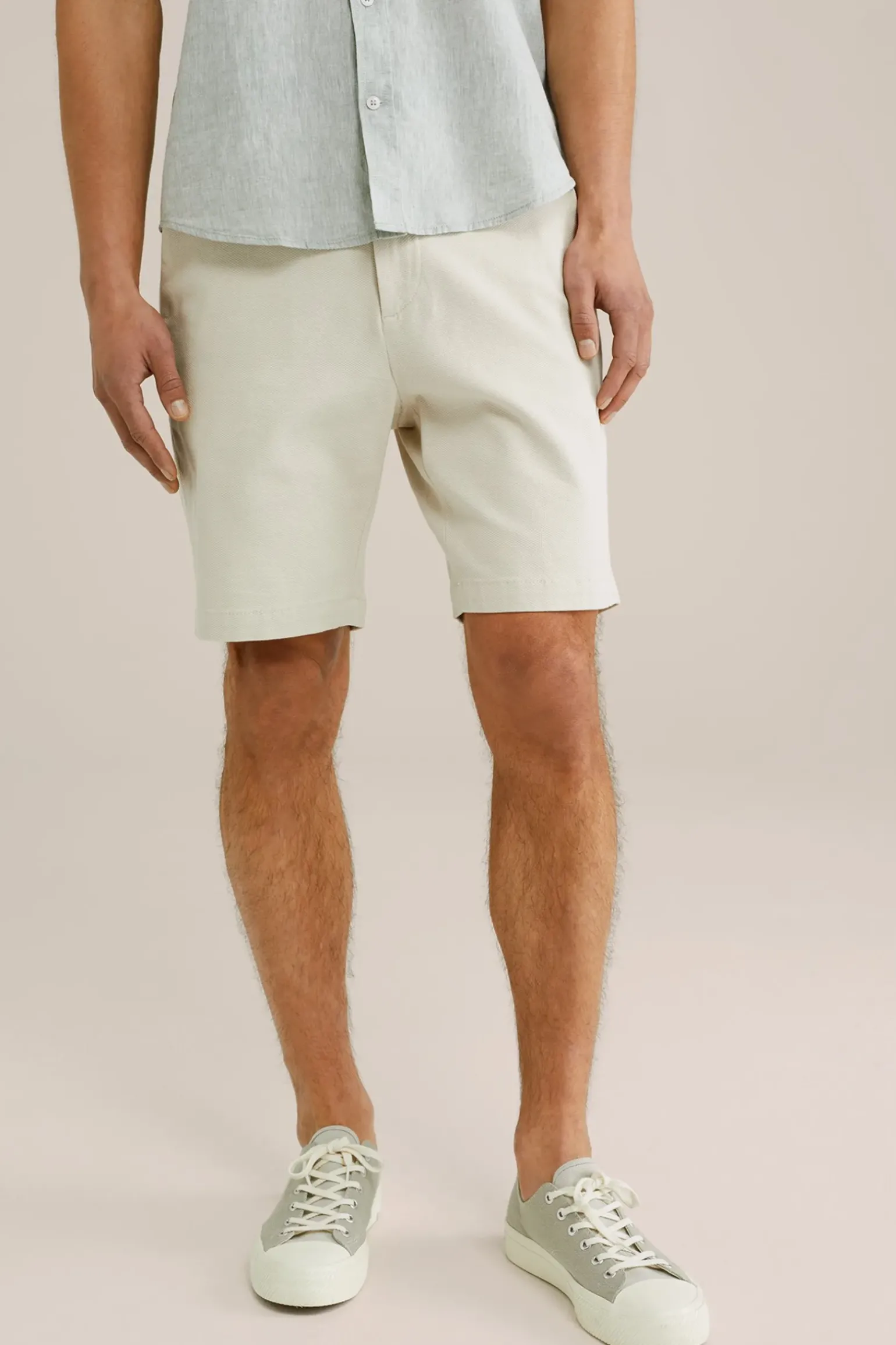 regular fit chinoshort met structuur