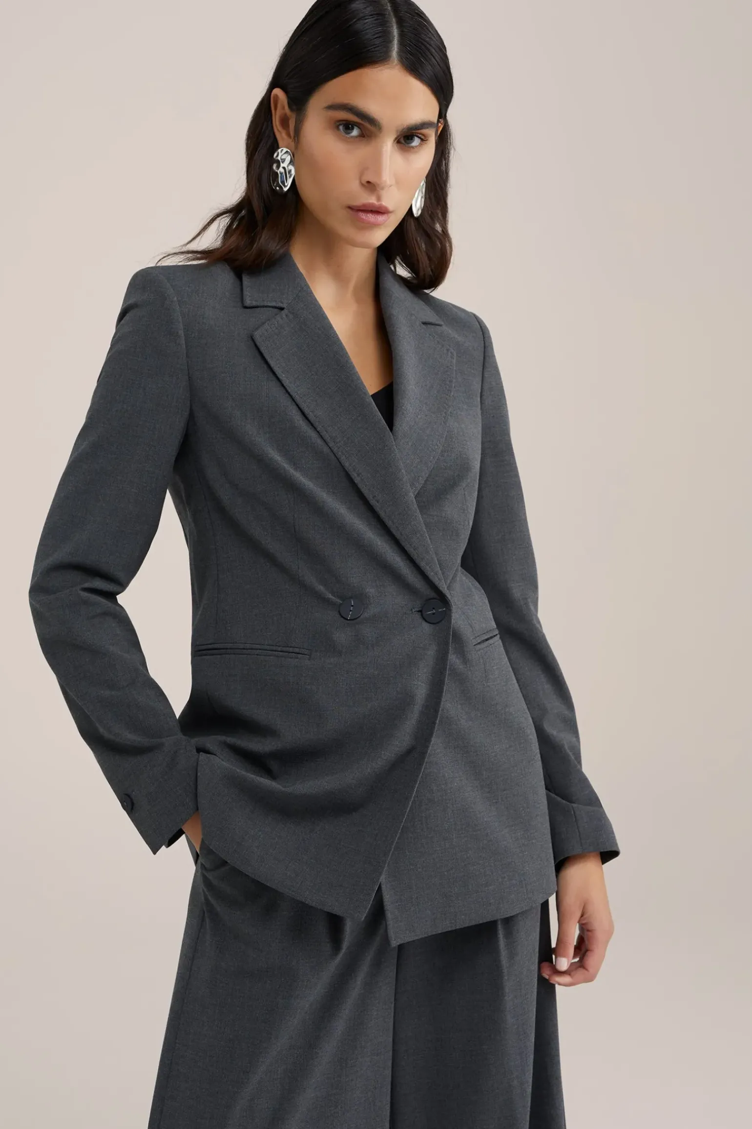 regular fit double-breasted blazer