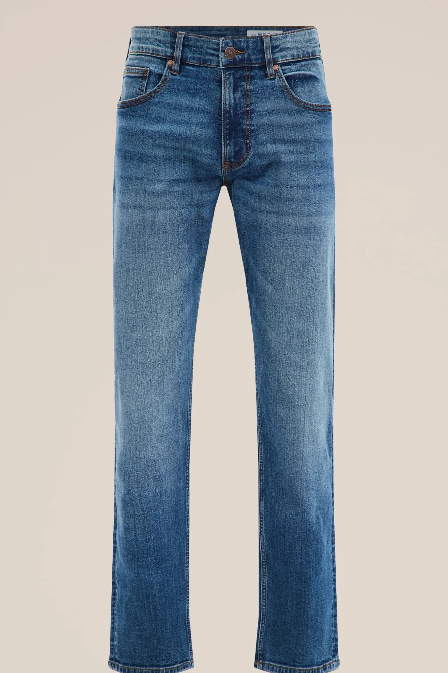 regular fit jeans met medium stretch