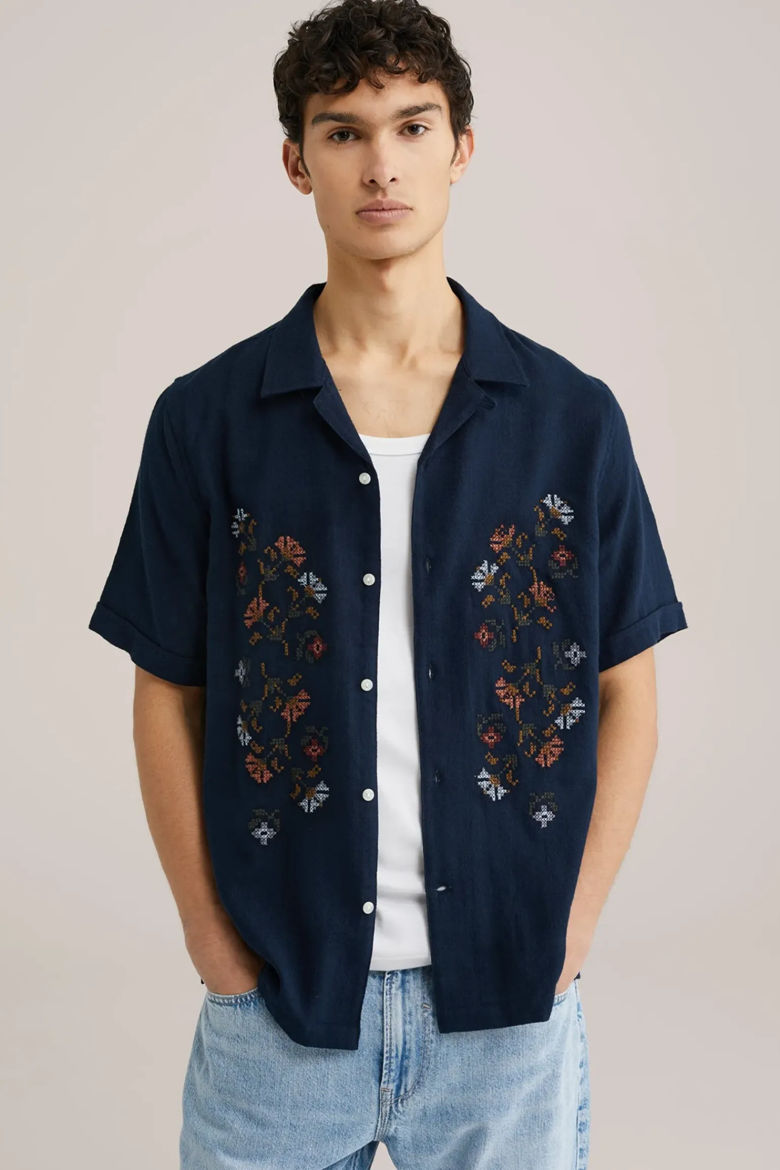 regular fit overhemd met embroidery