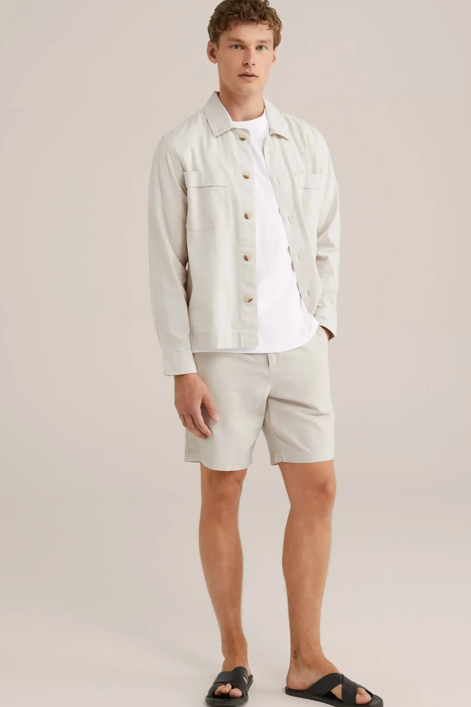 relaxed fit short van linnenmix
