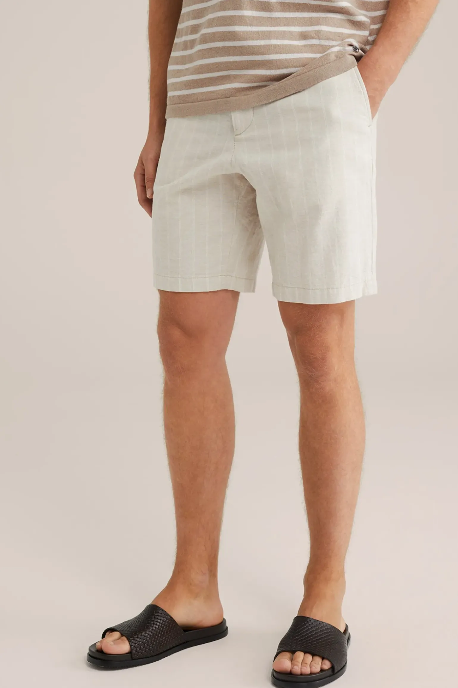relaxed fit short van linnenmix