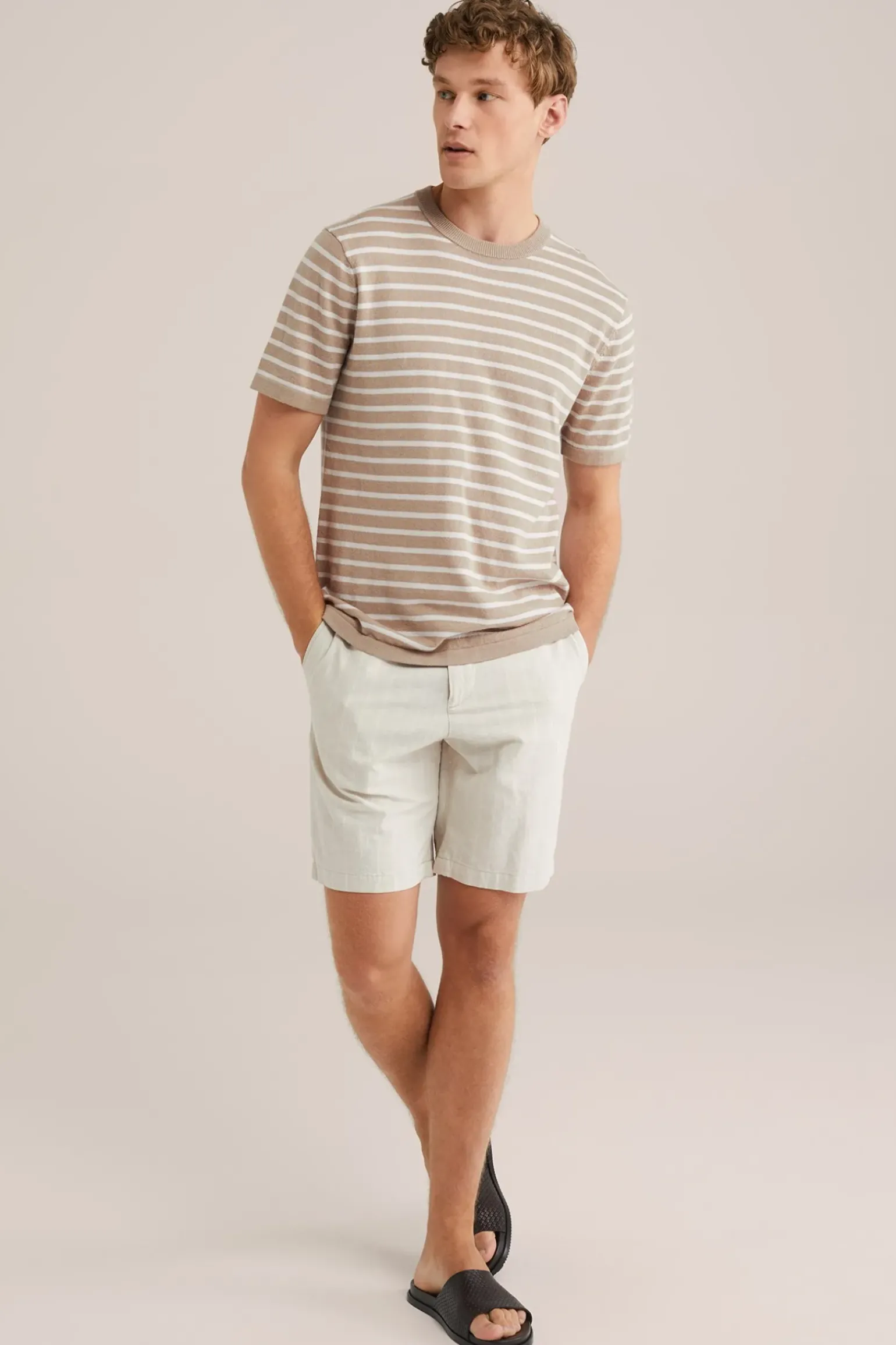 relaxed fit short van linnenmix