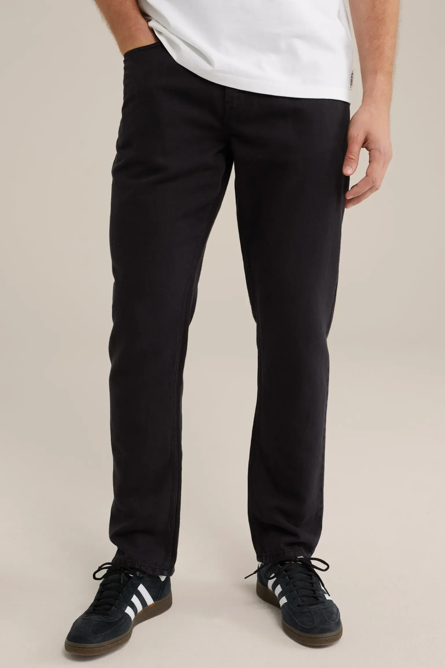 slim fit broek van linnenmix