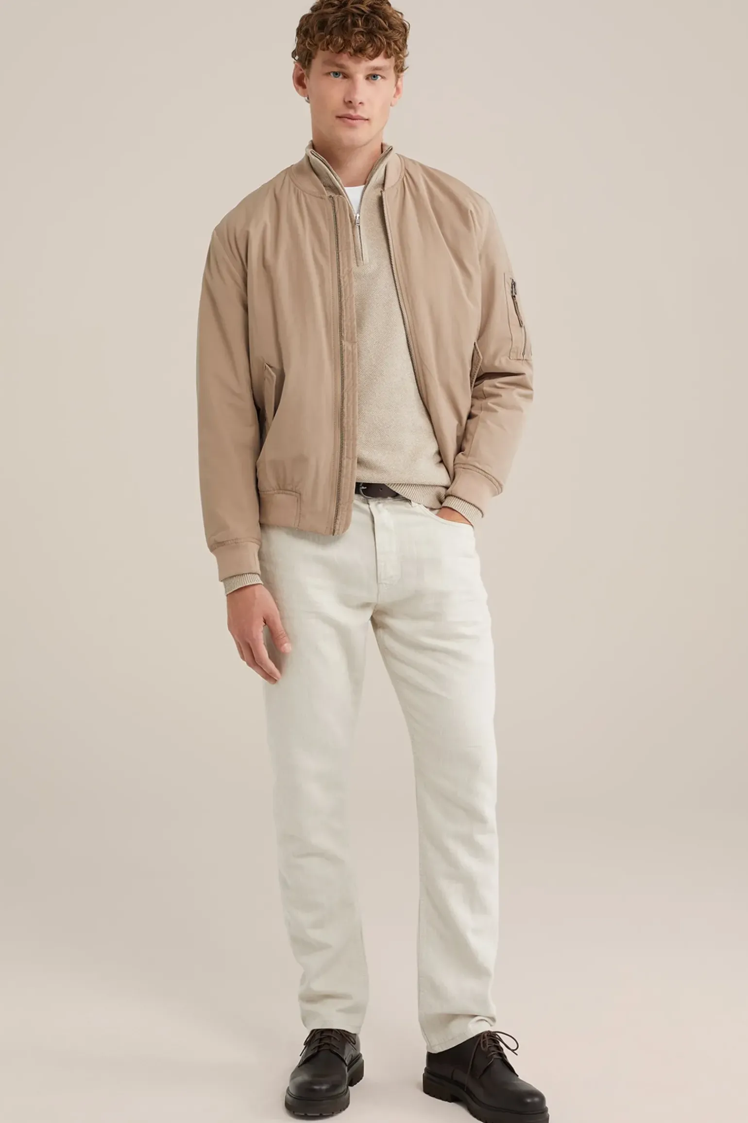 slim fit broek van linnenmix