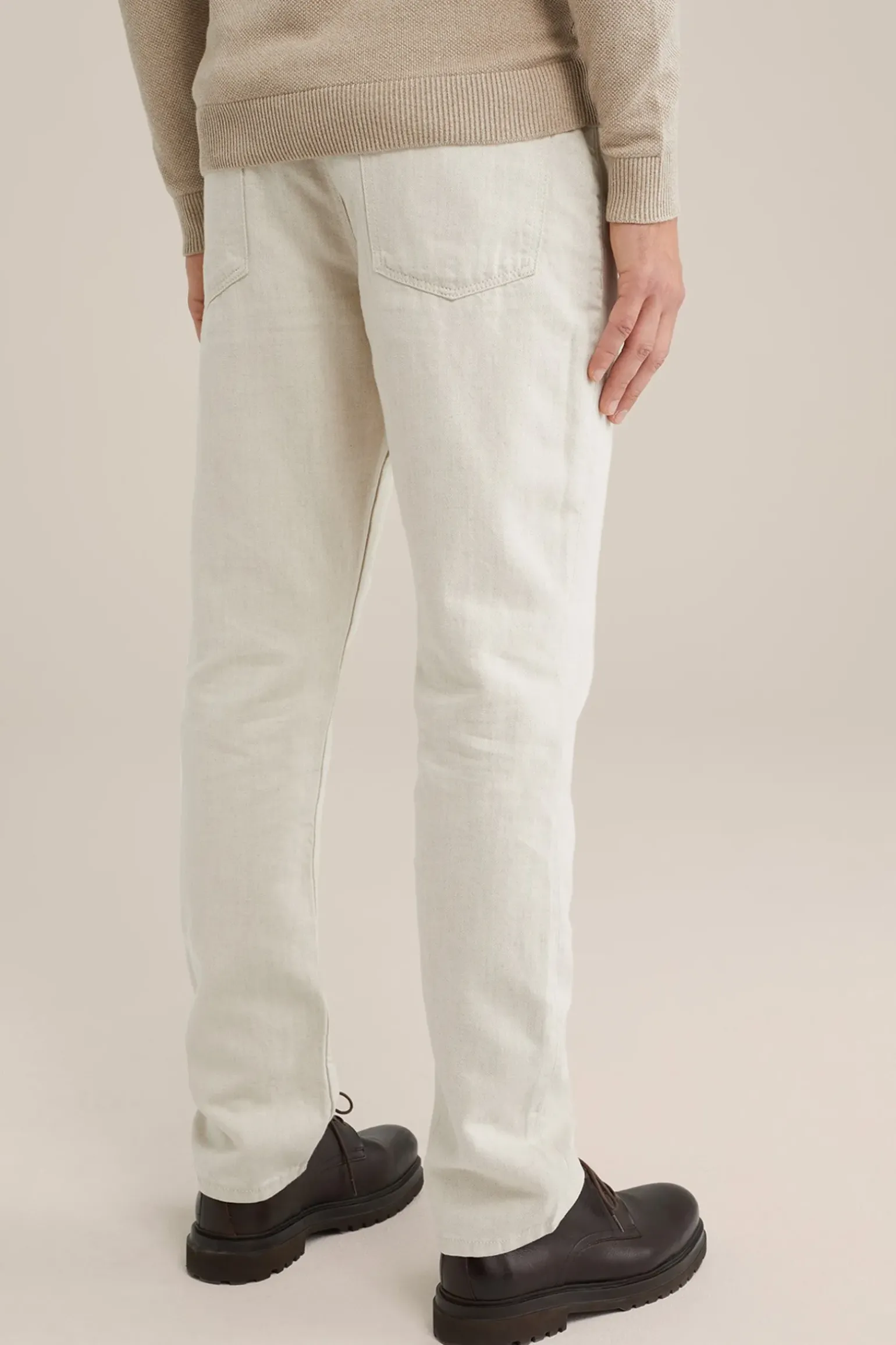slim fit broek van linnenmix