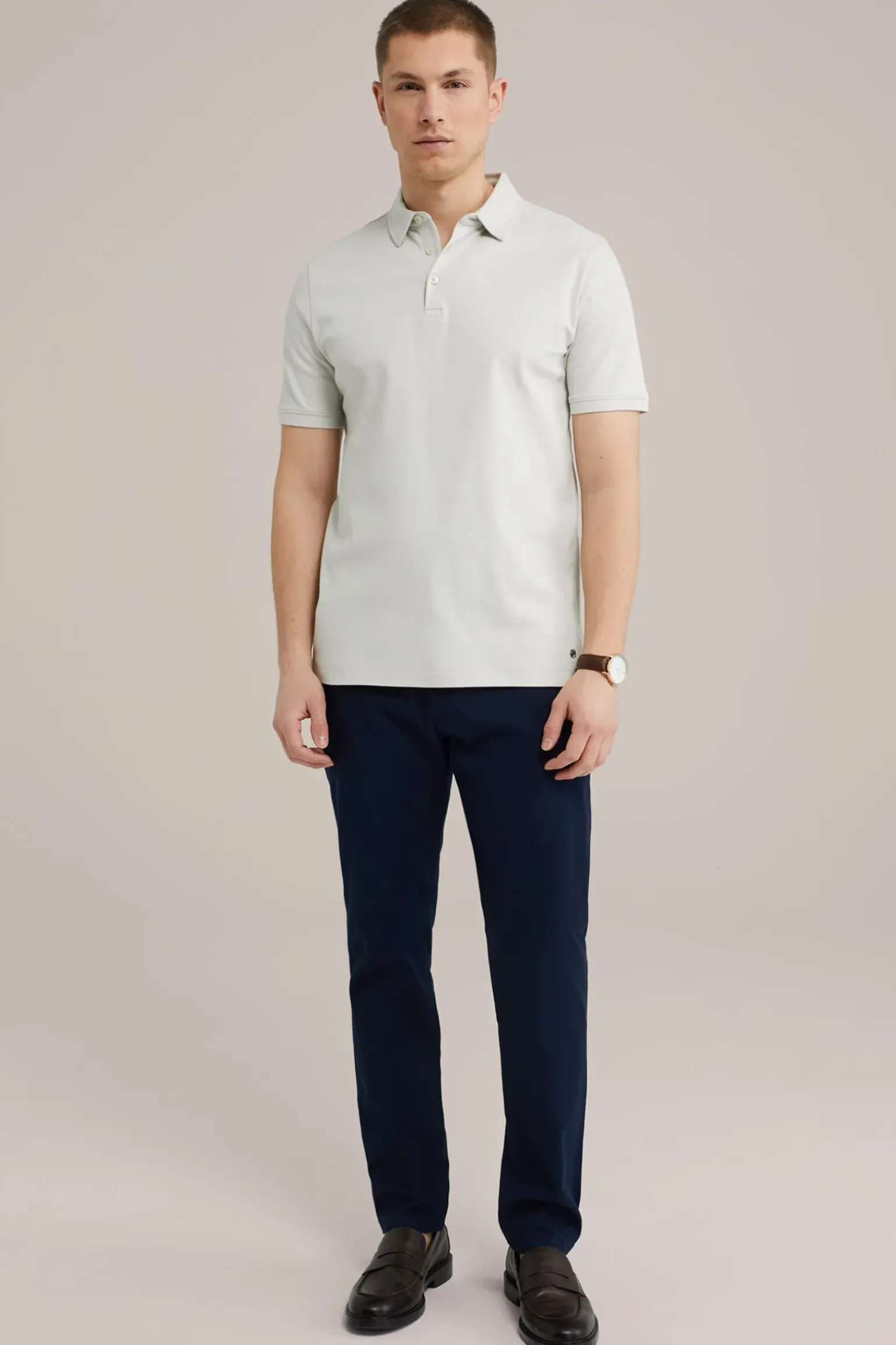 Slim fit chino met structuur