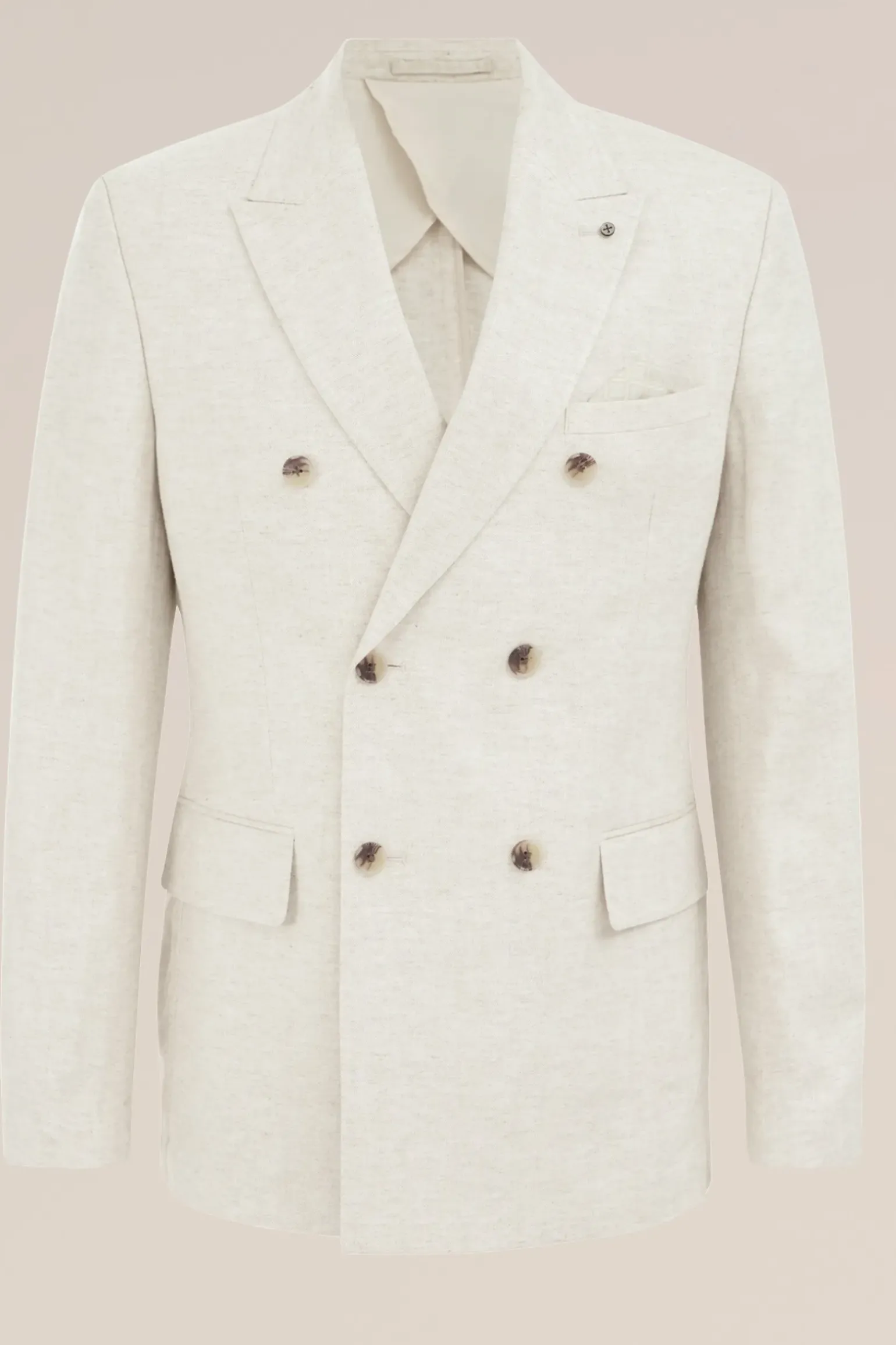 Slim fit double breasted blazer van linnenmix
