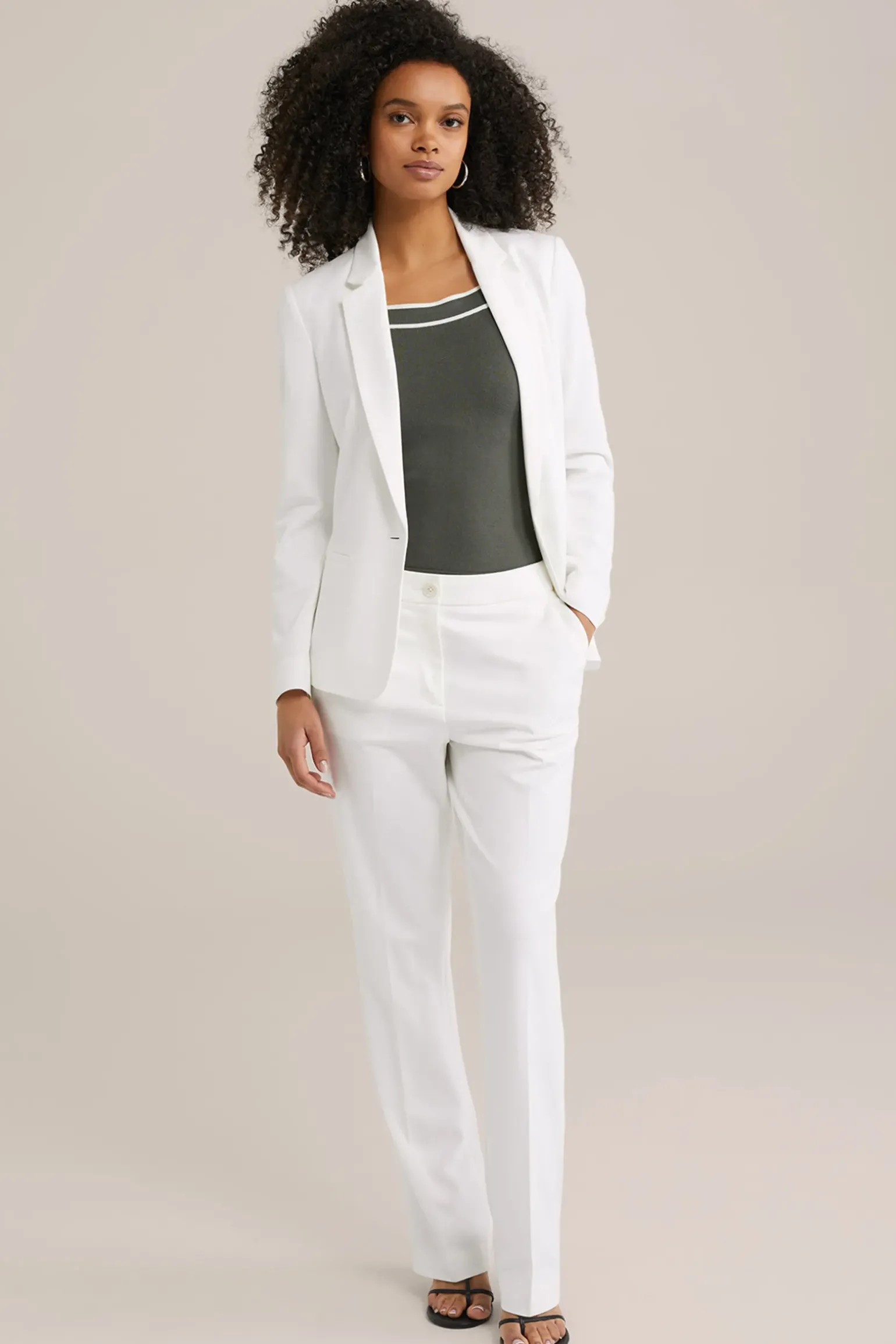 Slim fit flared pantalon met stretch