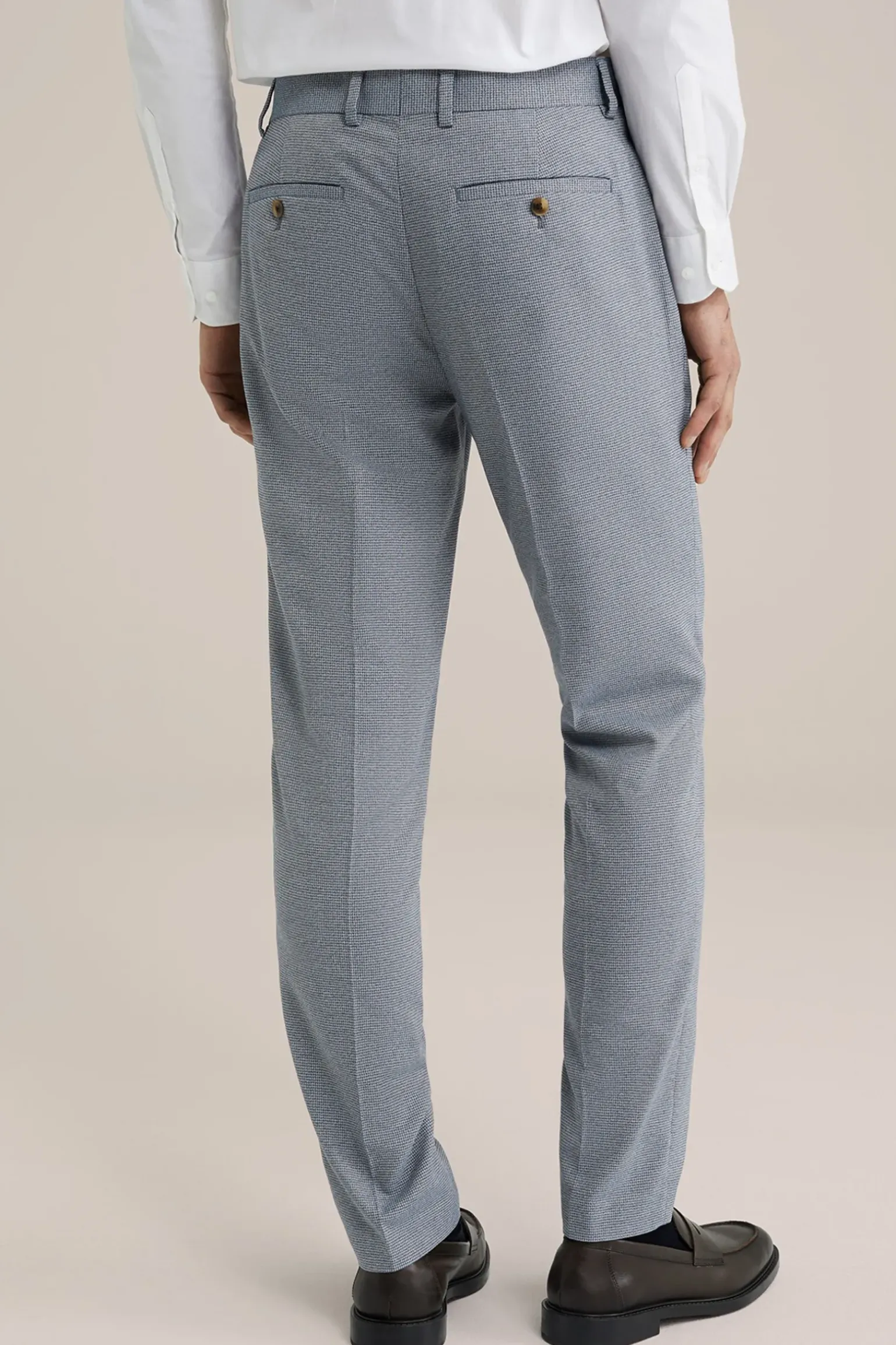 Slim fit pantalon met micropatroon