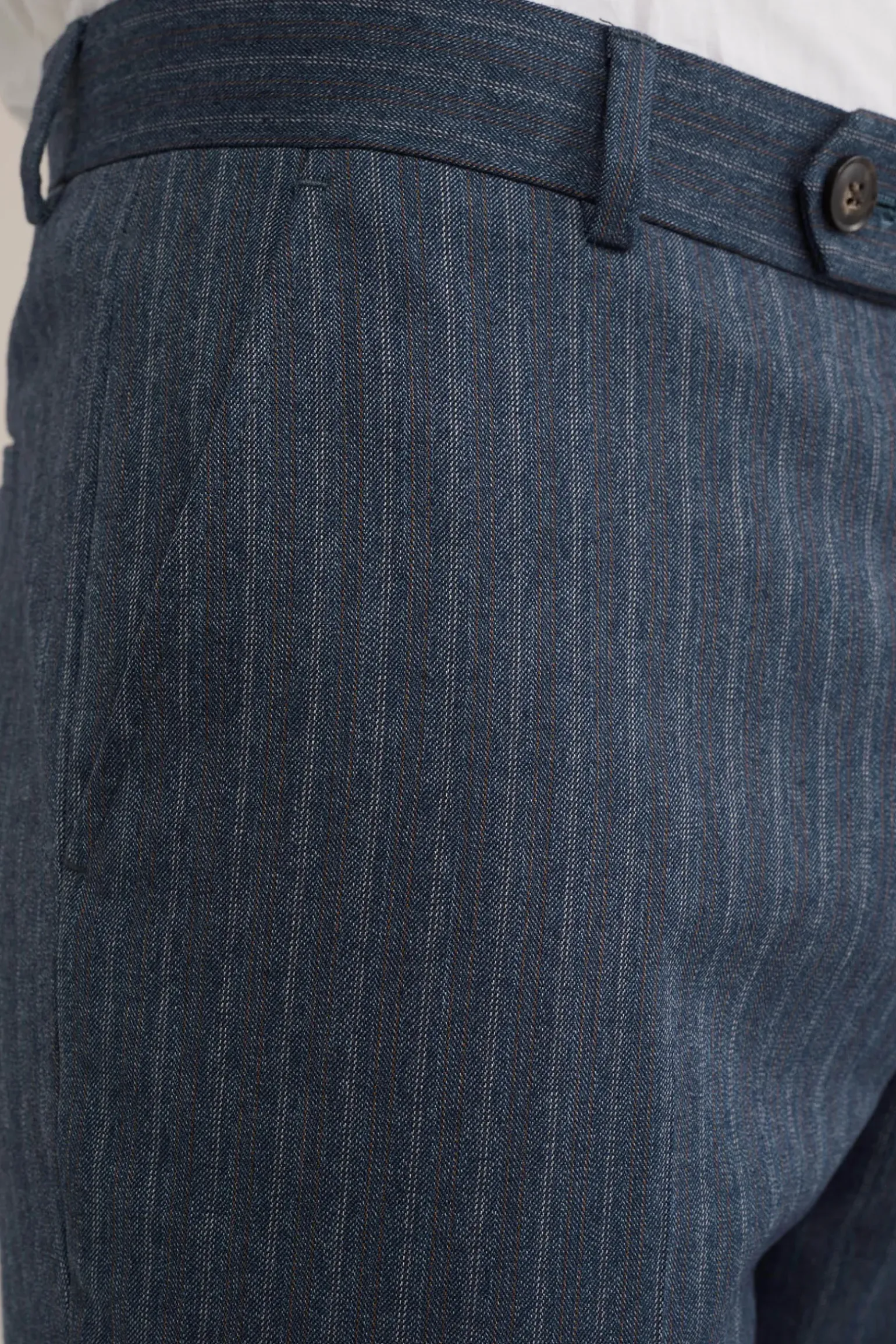 slim fit pantalon met subtiele streep