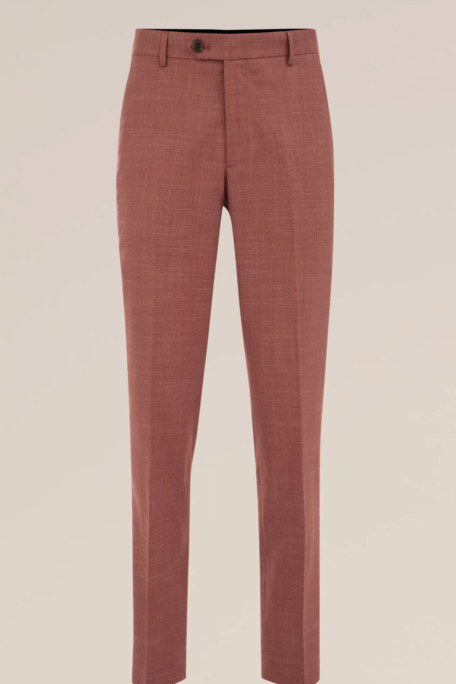 Slim fit pantalon van linnenmix