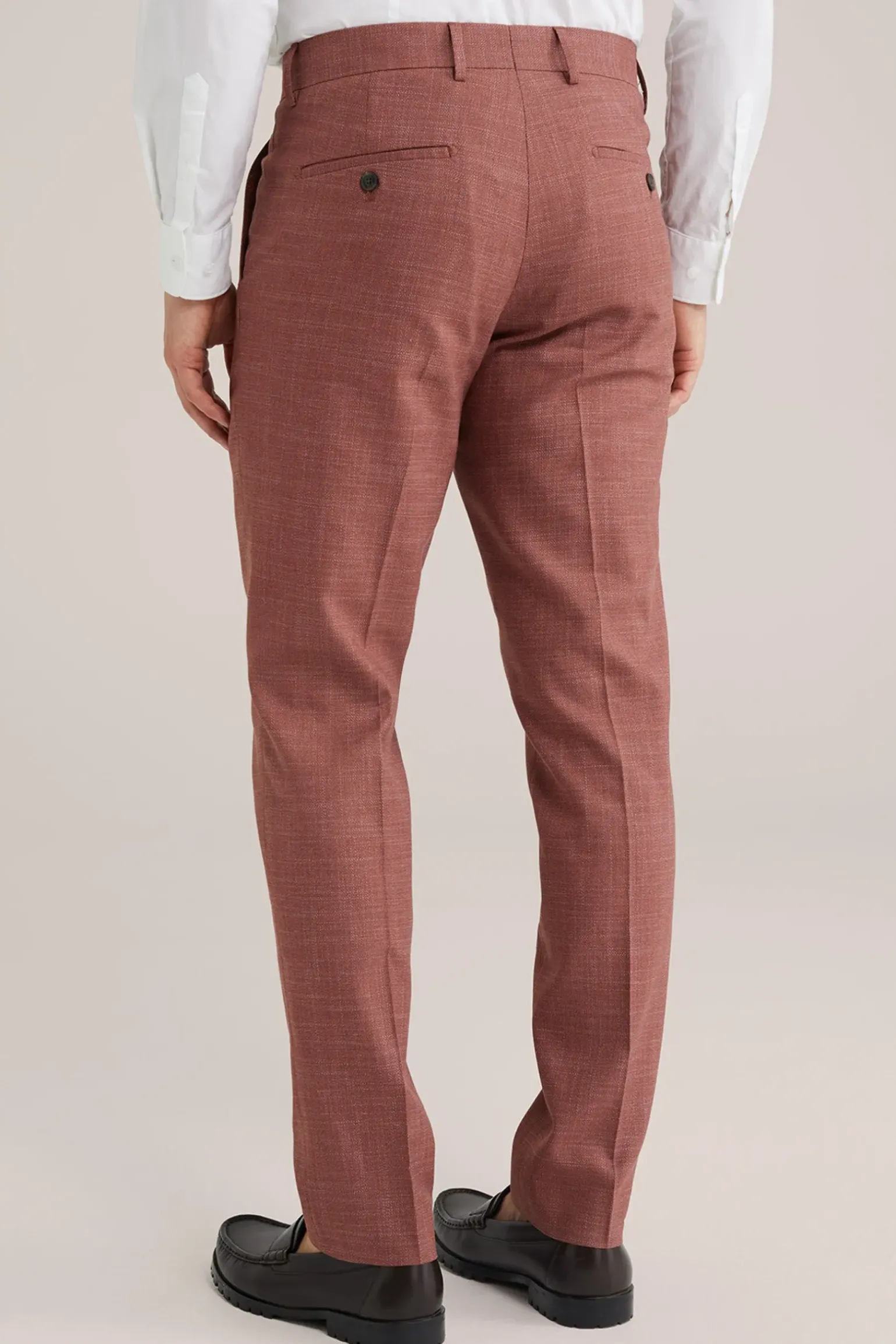 Slim fit pantalon van linnenmix