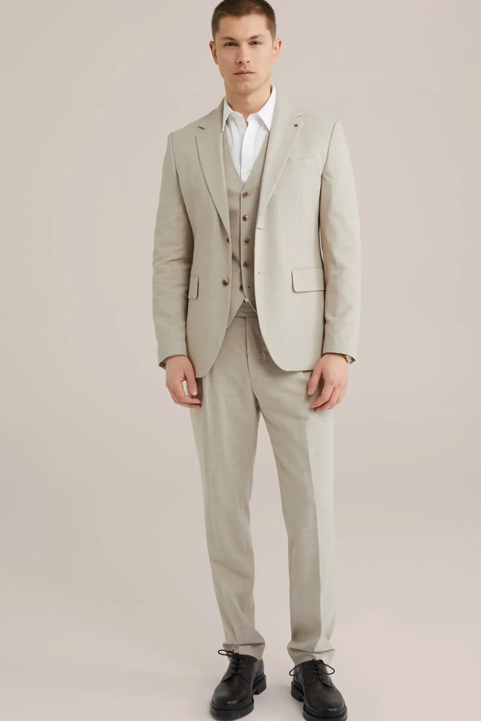 subtiel geruite blazer met stretch