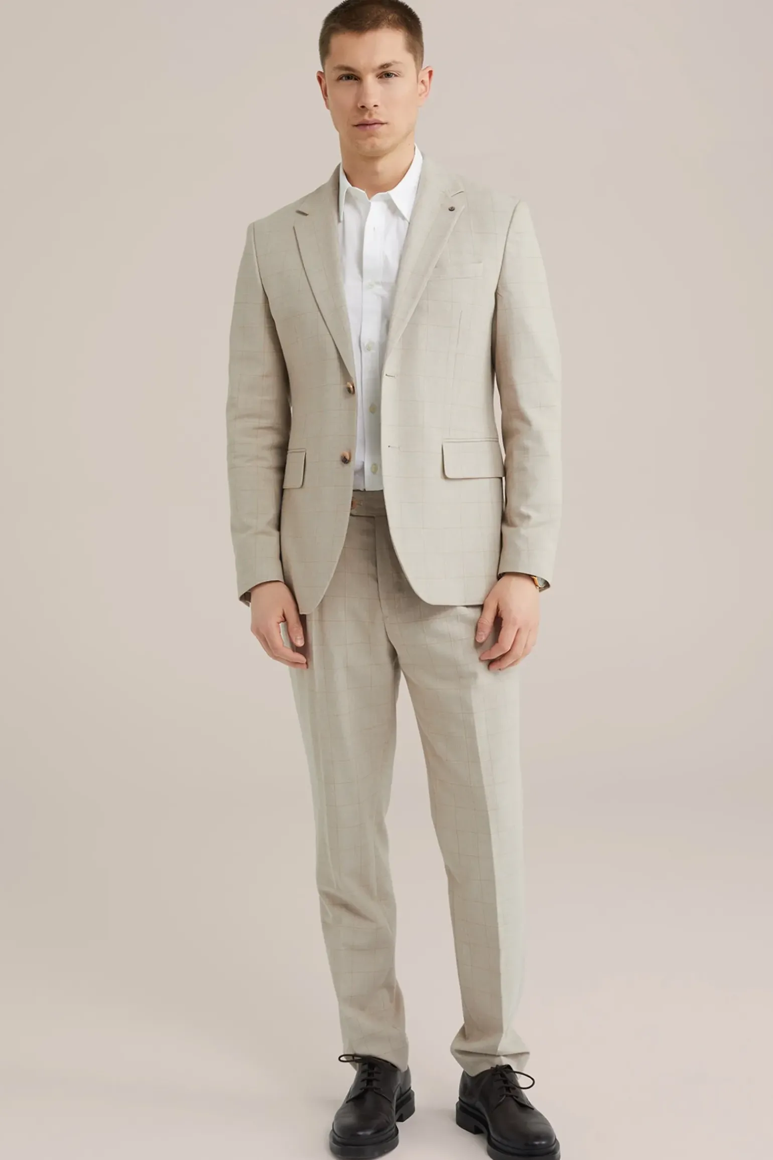 subtiel geruite blazer met stretch