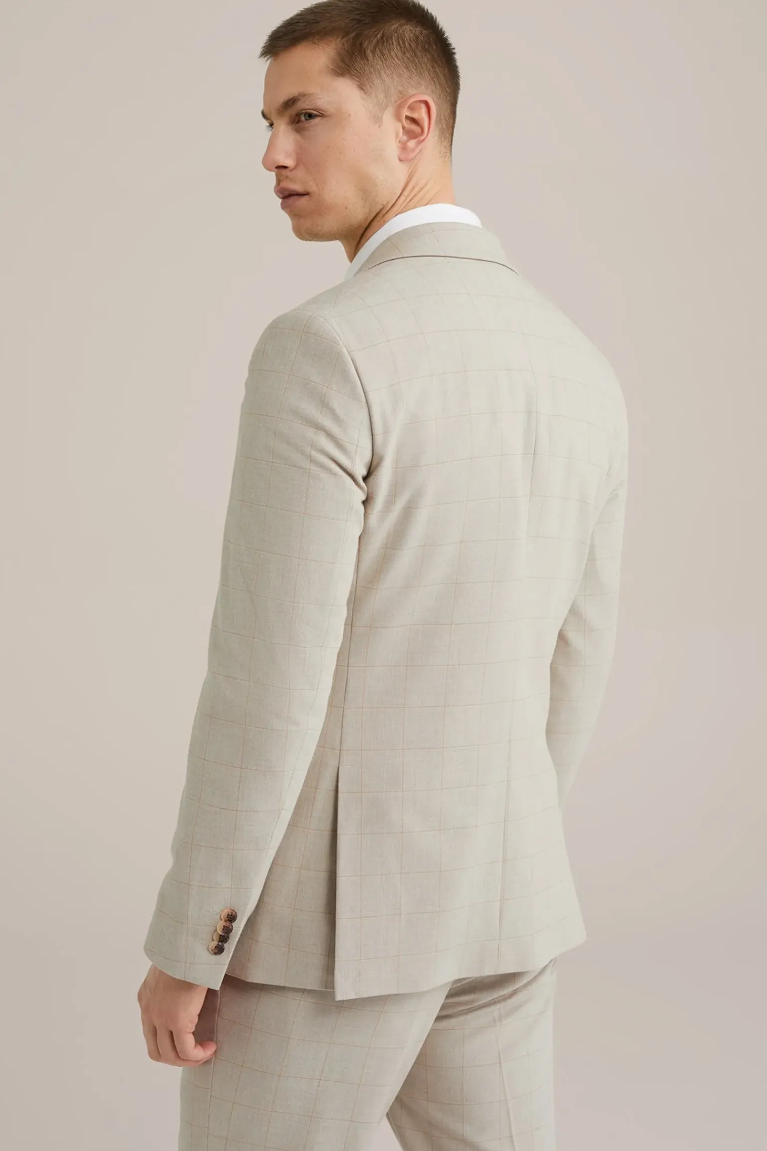 subtiel geruite blazer met stretch