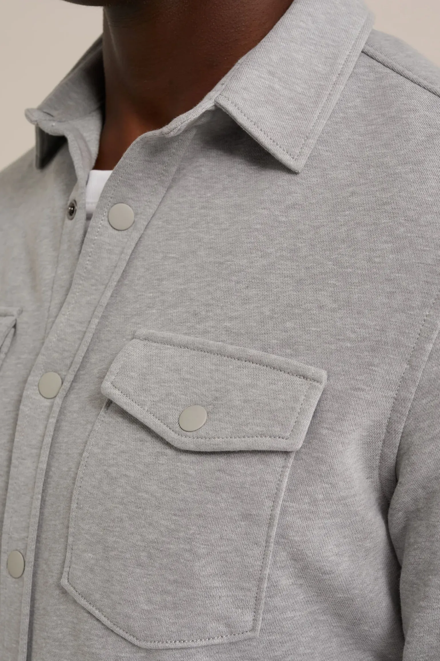 Tall fit gebreid smart overshirt van katoenmix