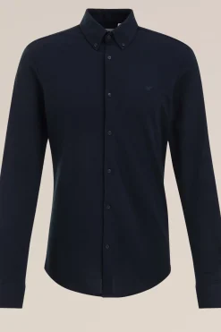 tall fit overhemd van piquéjersey