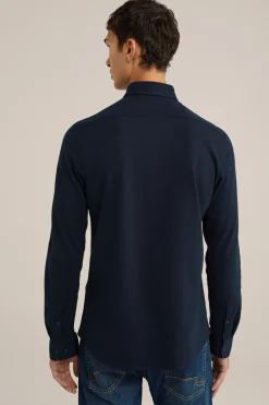 tall fit overhemd van piquéjersey
