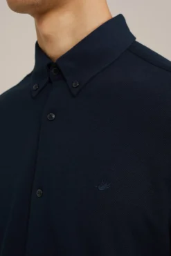tall fit overhemd van piquéjersey