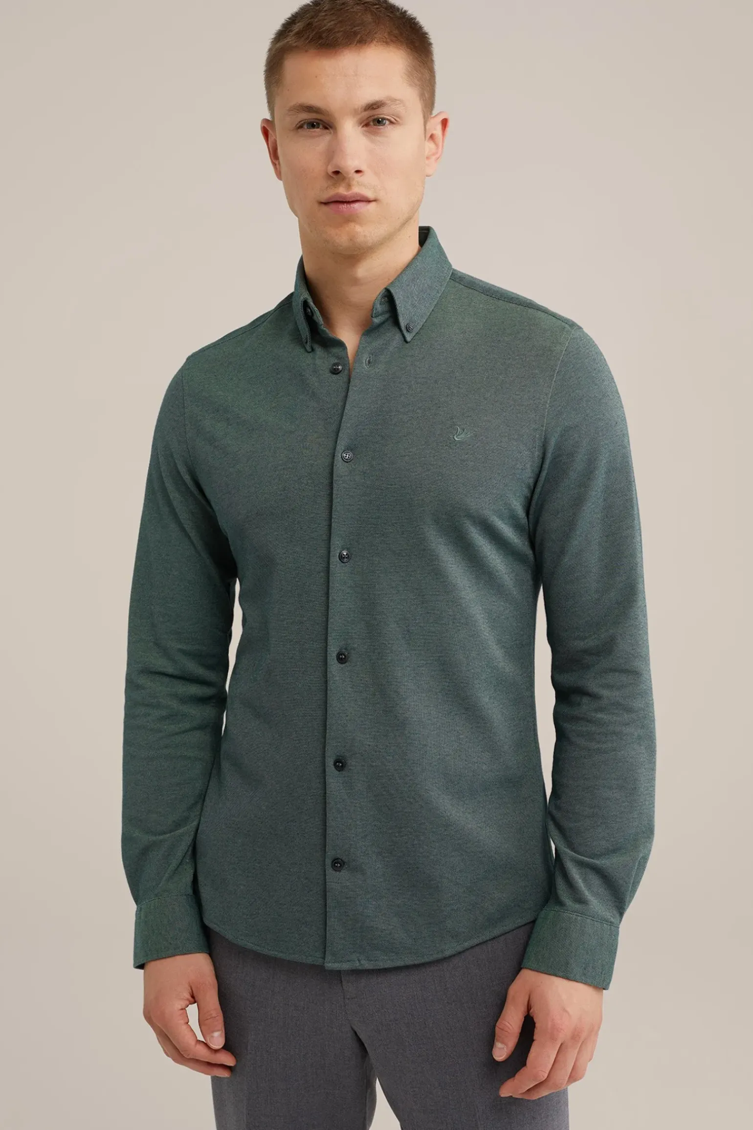 Tall fit overhemd van piquéjersey