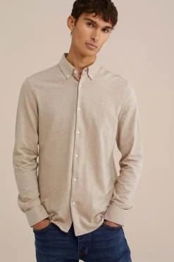 tall fit overhemd van piquéjersey