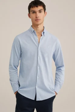 tall fit overhemd van piquéjersey