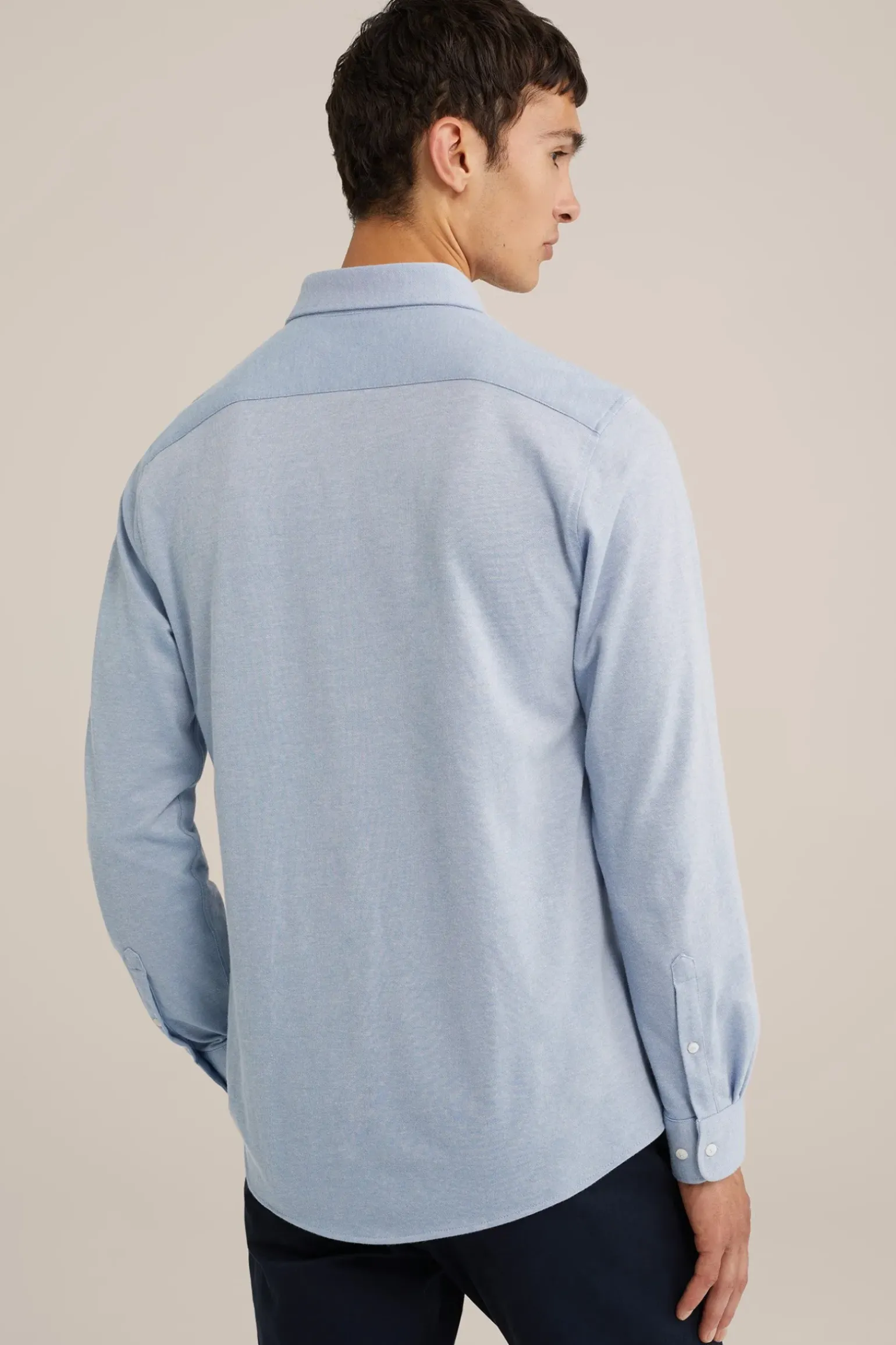 tall fit overhemd van piquéjersey
