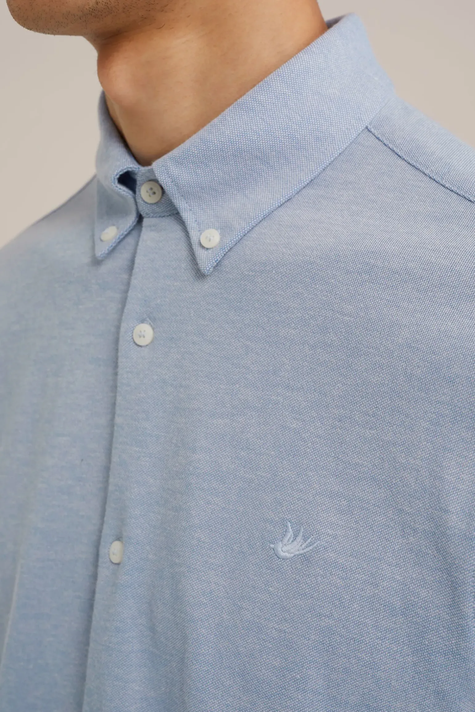 tall fit overhemd van piquéjersey