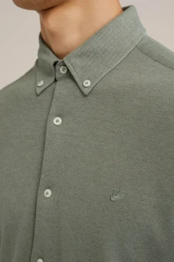 tall fit overhemd van piquéjersey