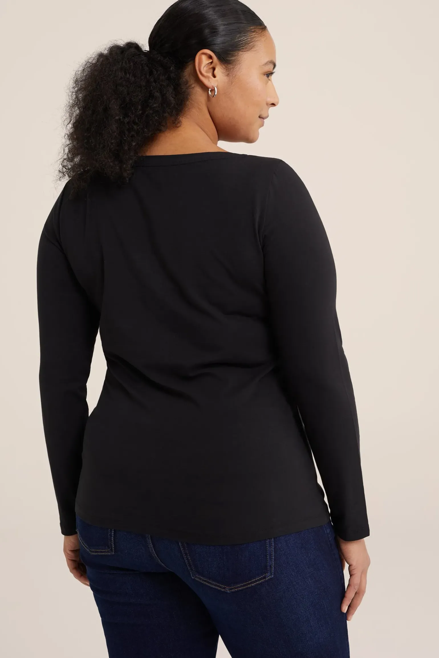 T-shirt met boothals- Curve