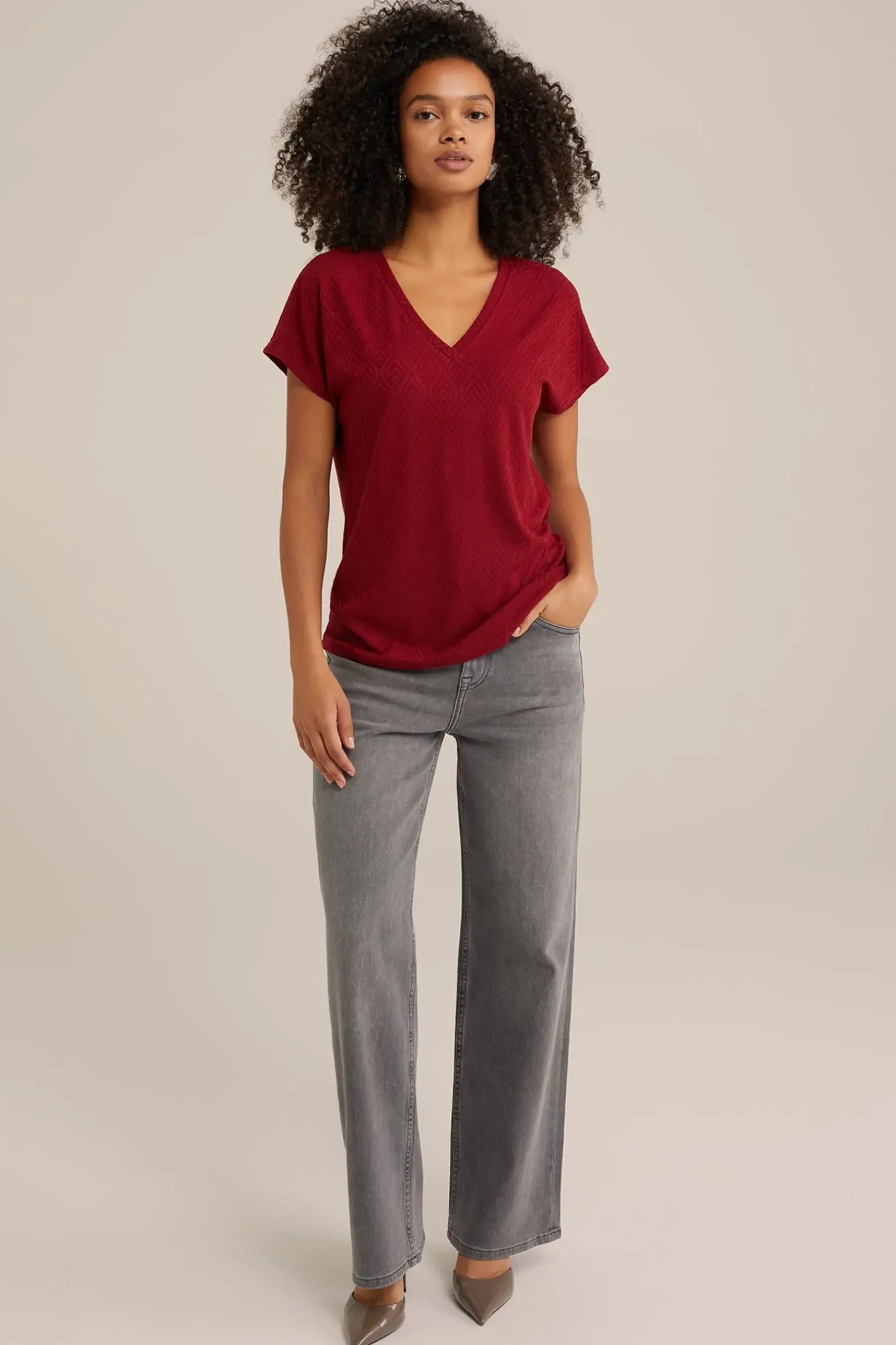 T-shirt met jacquard-dessin