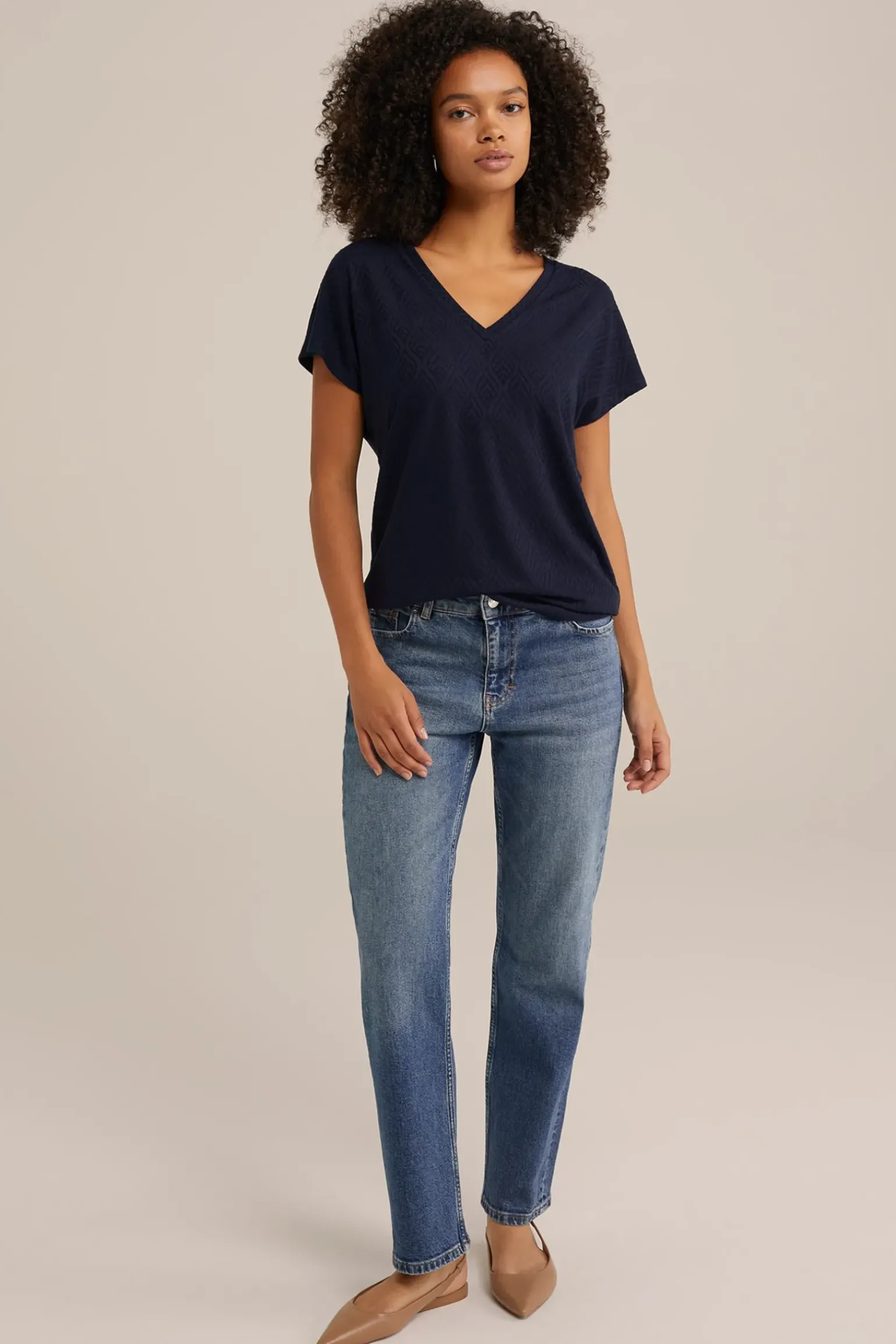 T-shirt met jacquard-dessin