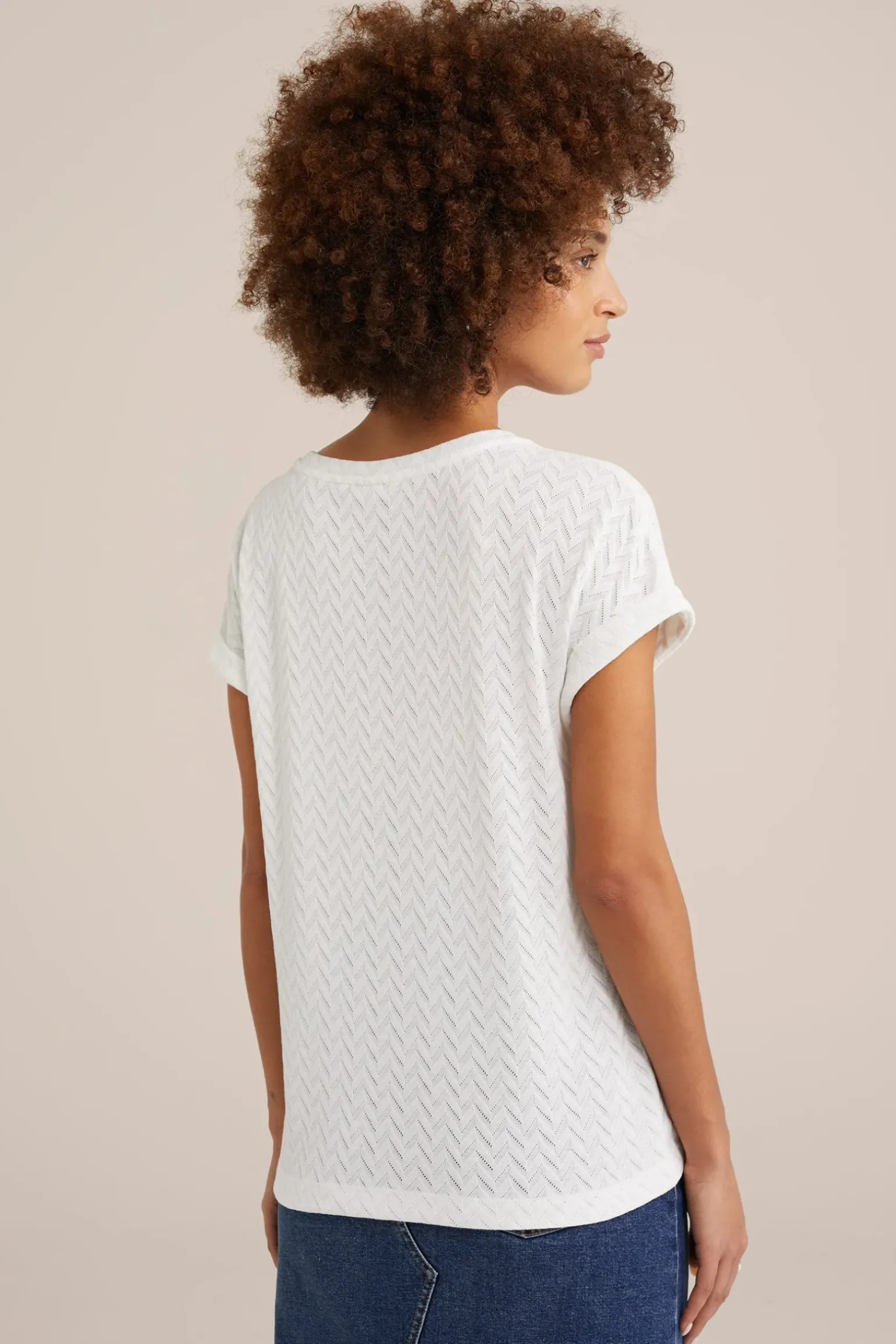 T-shirt met opengewerkt dessin