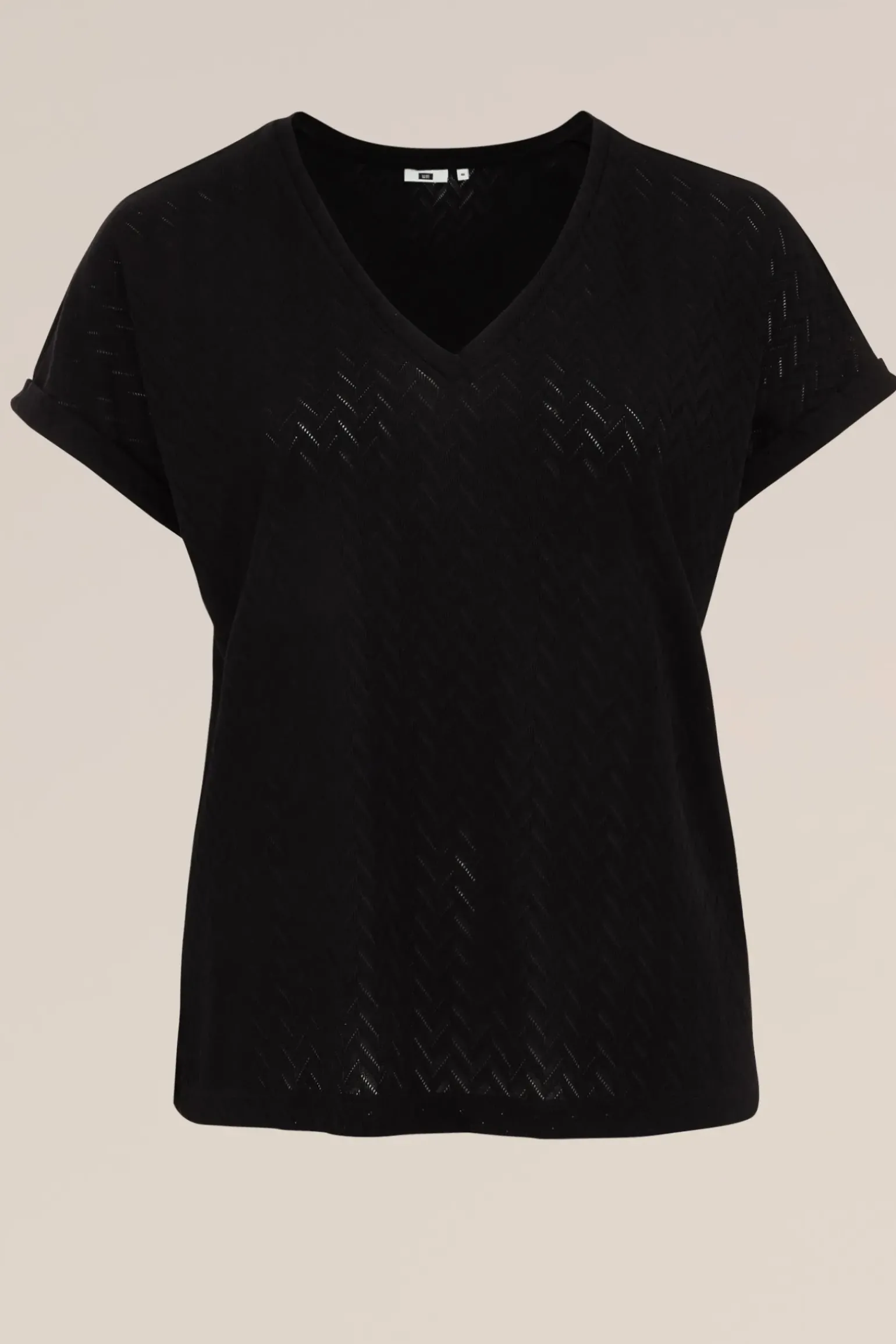 T-shirt met opengewerkt dessin - Curve