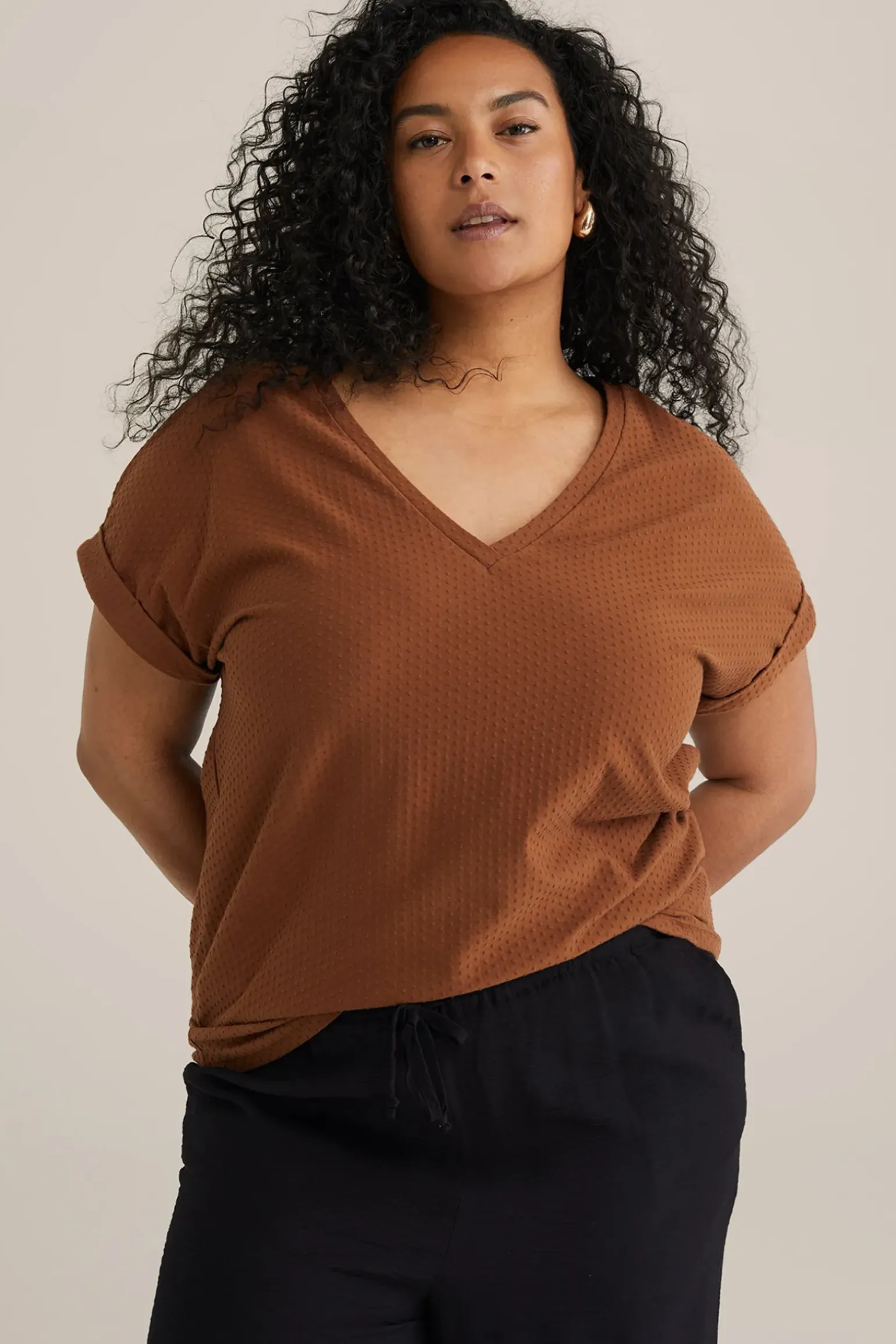 T-shirt met structuur - Curve