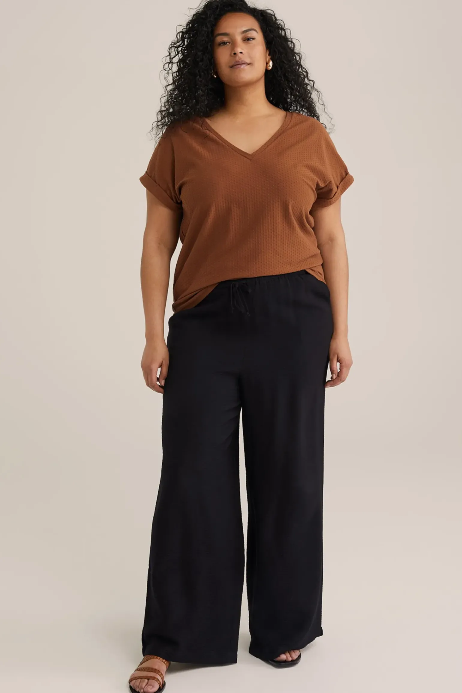T-shirt met structuur - Curve
