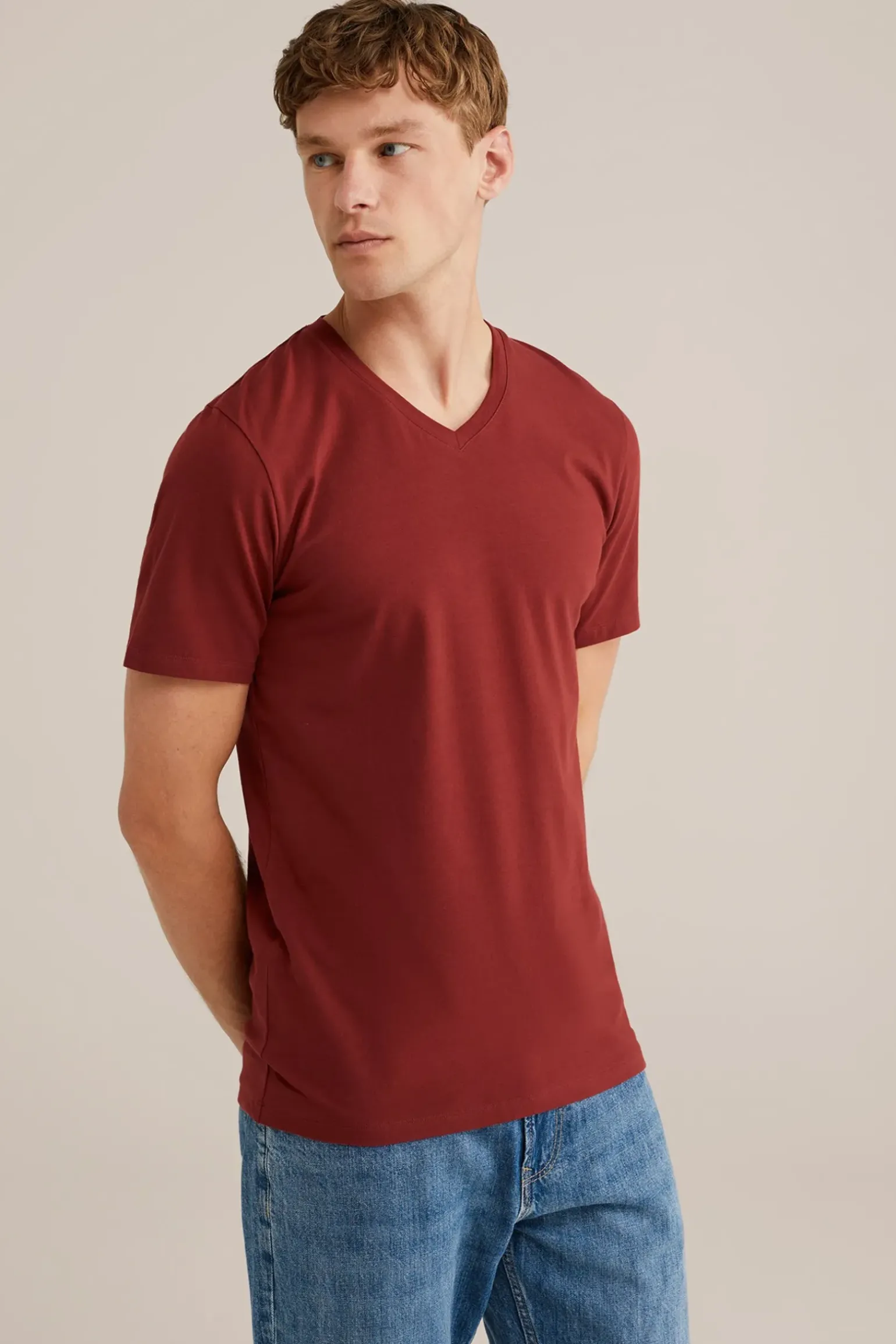 T-shirt met V-hals