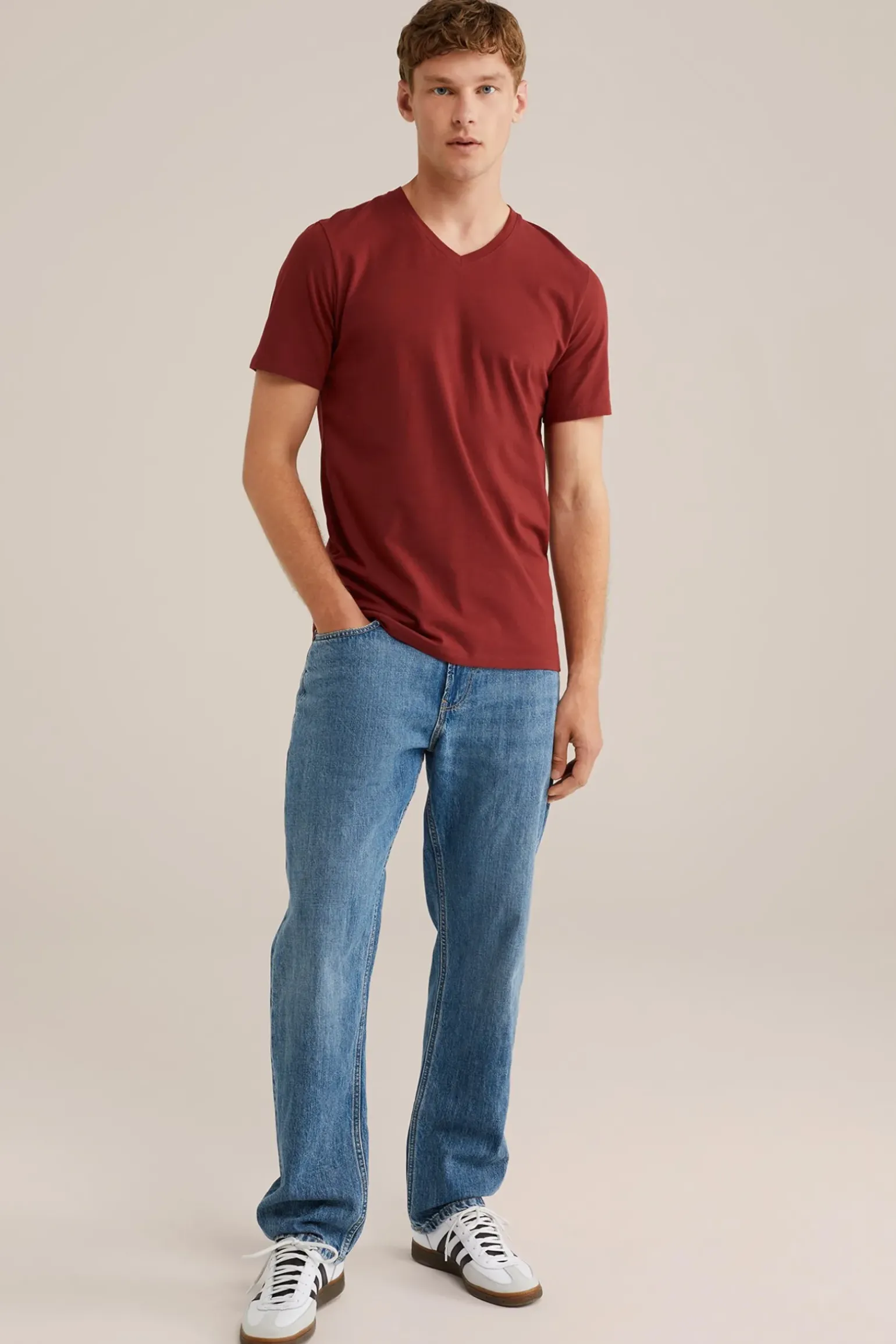T-shirt met V-hals